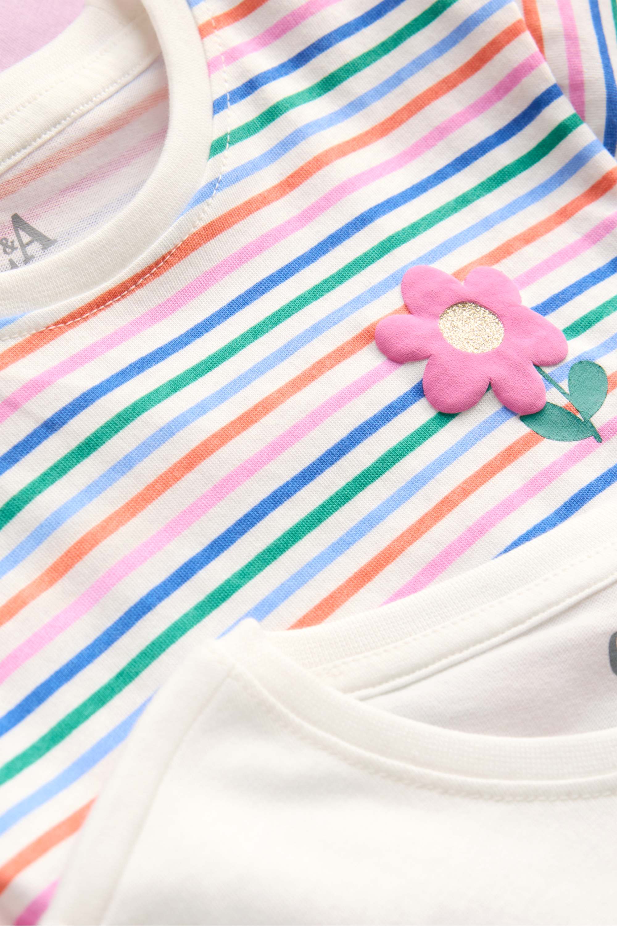 Multipack of 3 - flowers and summer - short sleeve T-shirt purple / white