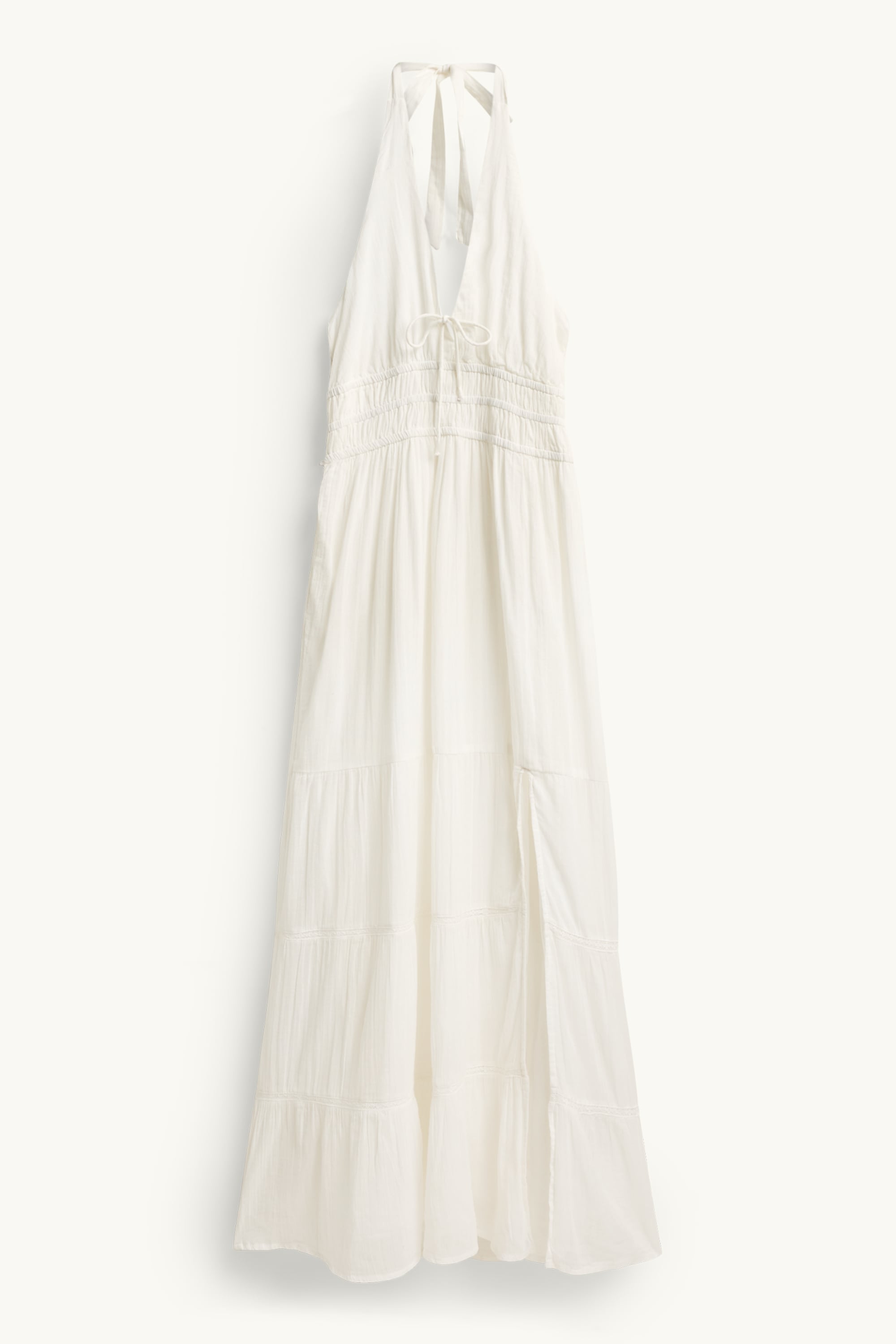 Fit & flare V-neck dress white