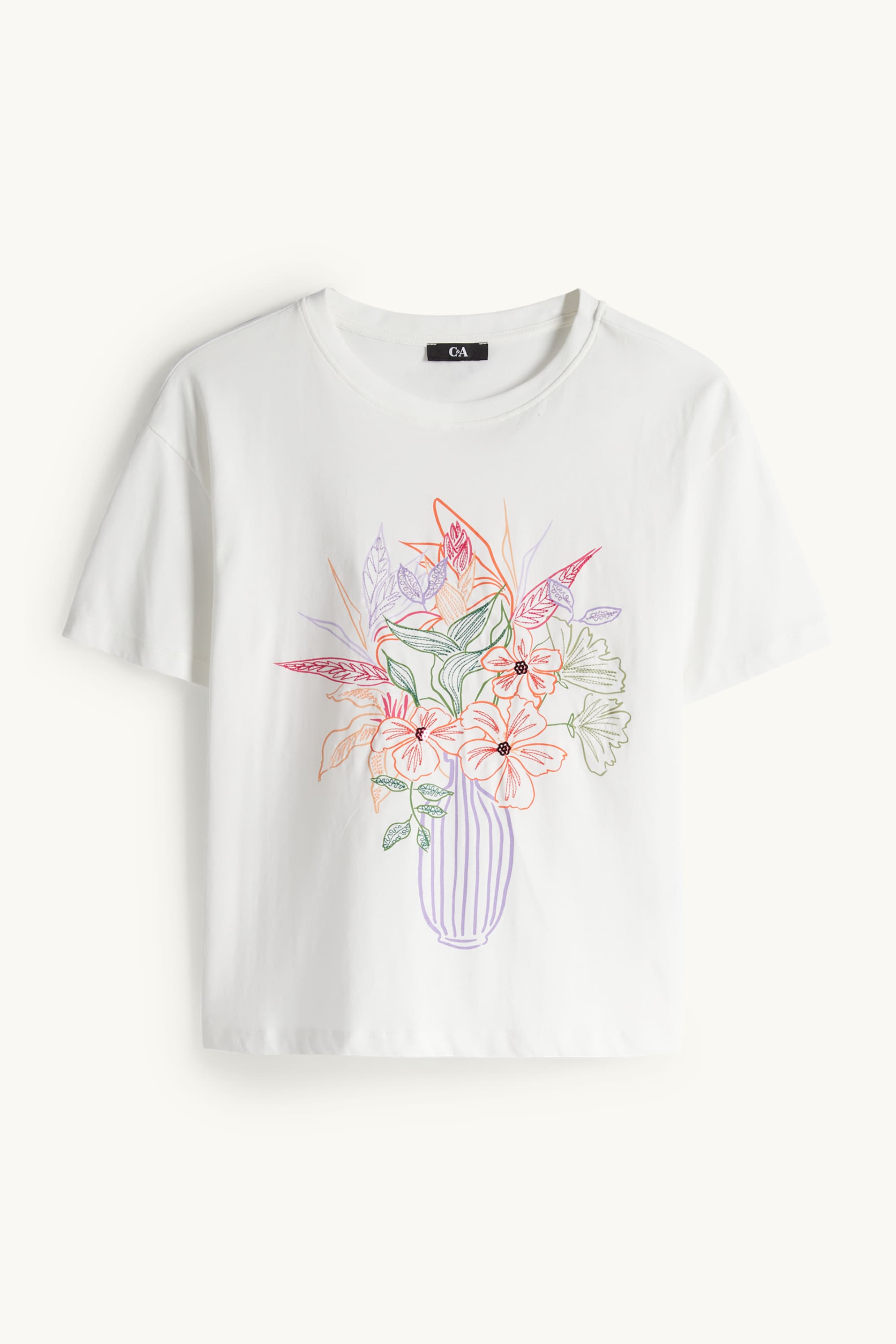 T-shirt - regular fit - shiny cremewhite