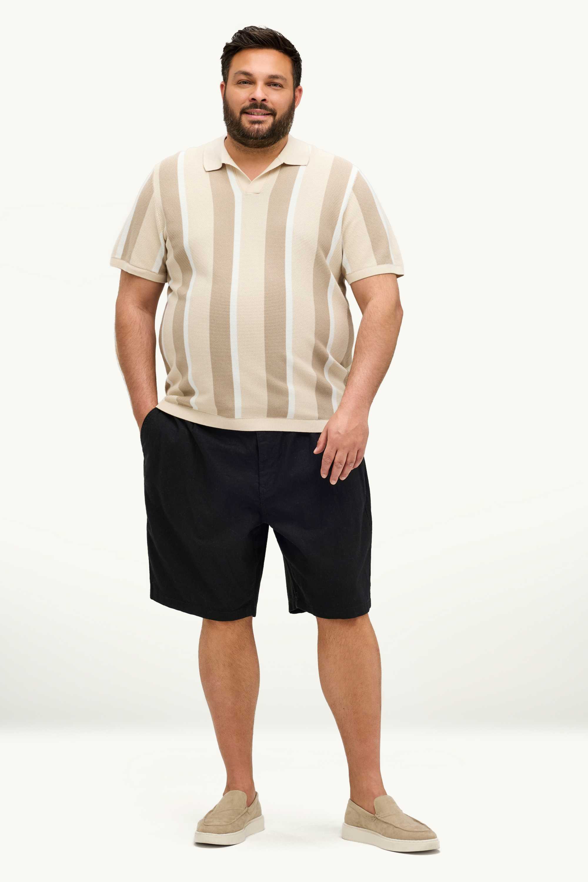 Shorts - linen blend black