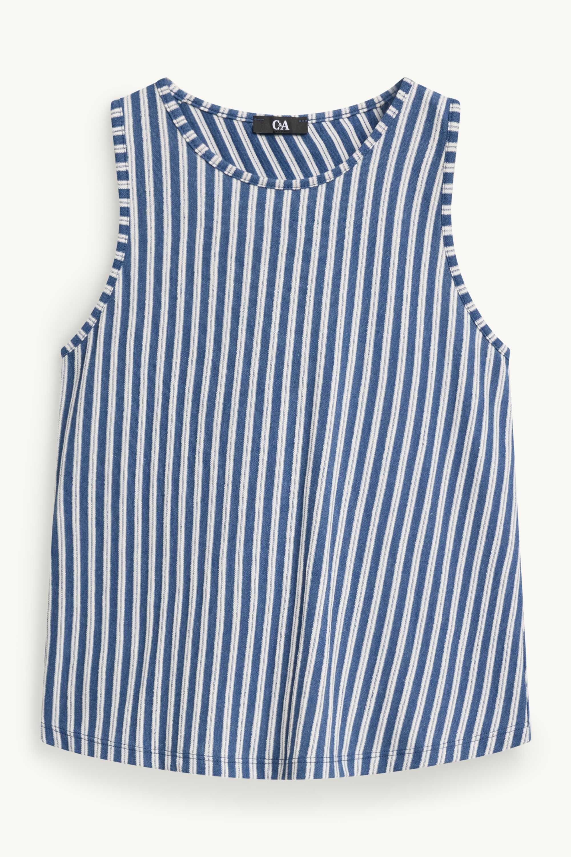 Top - striped blue / white