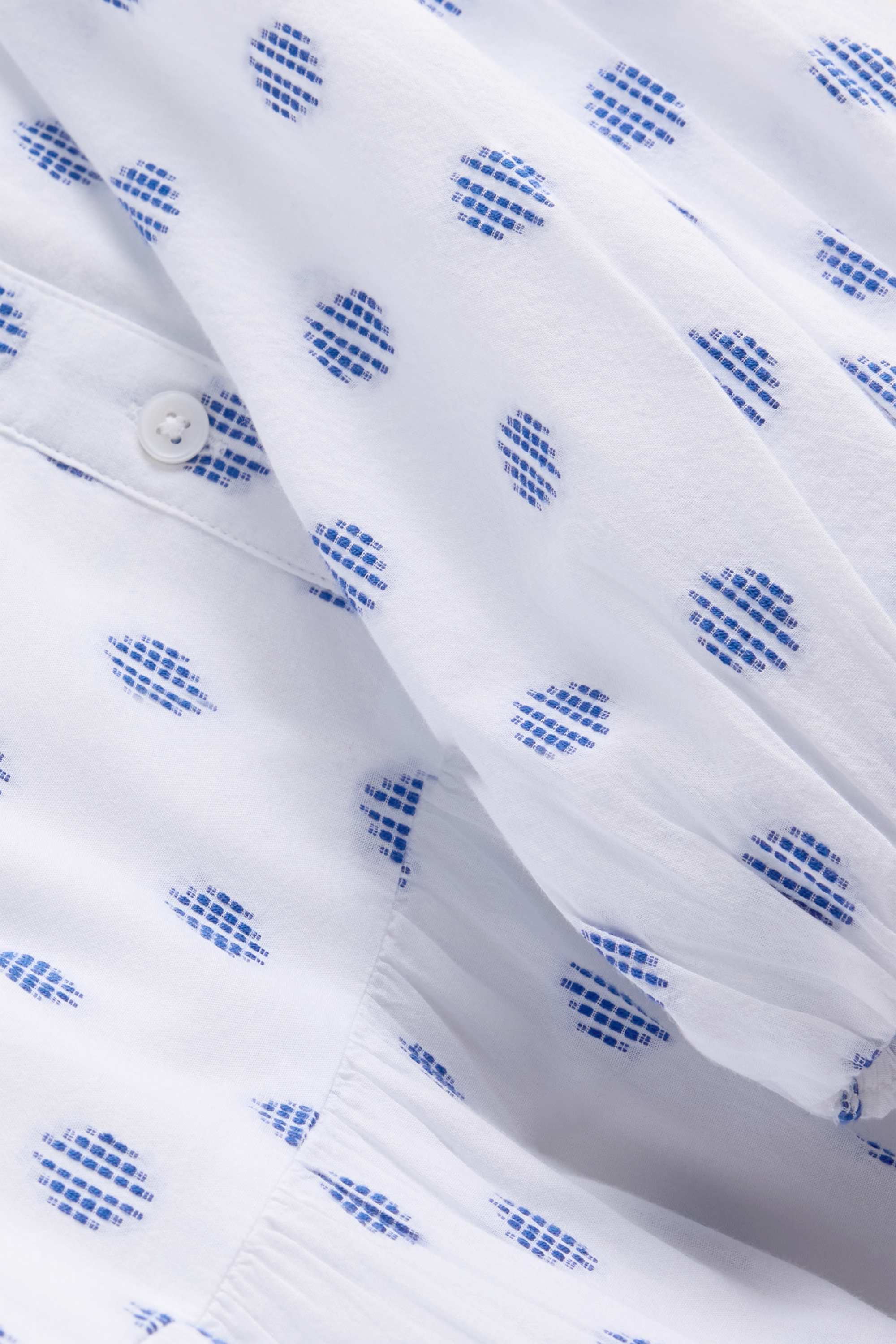 A-line dress - polka dot white / blue