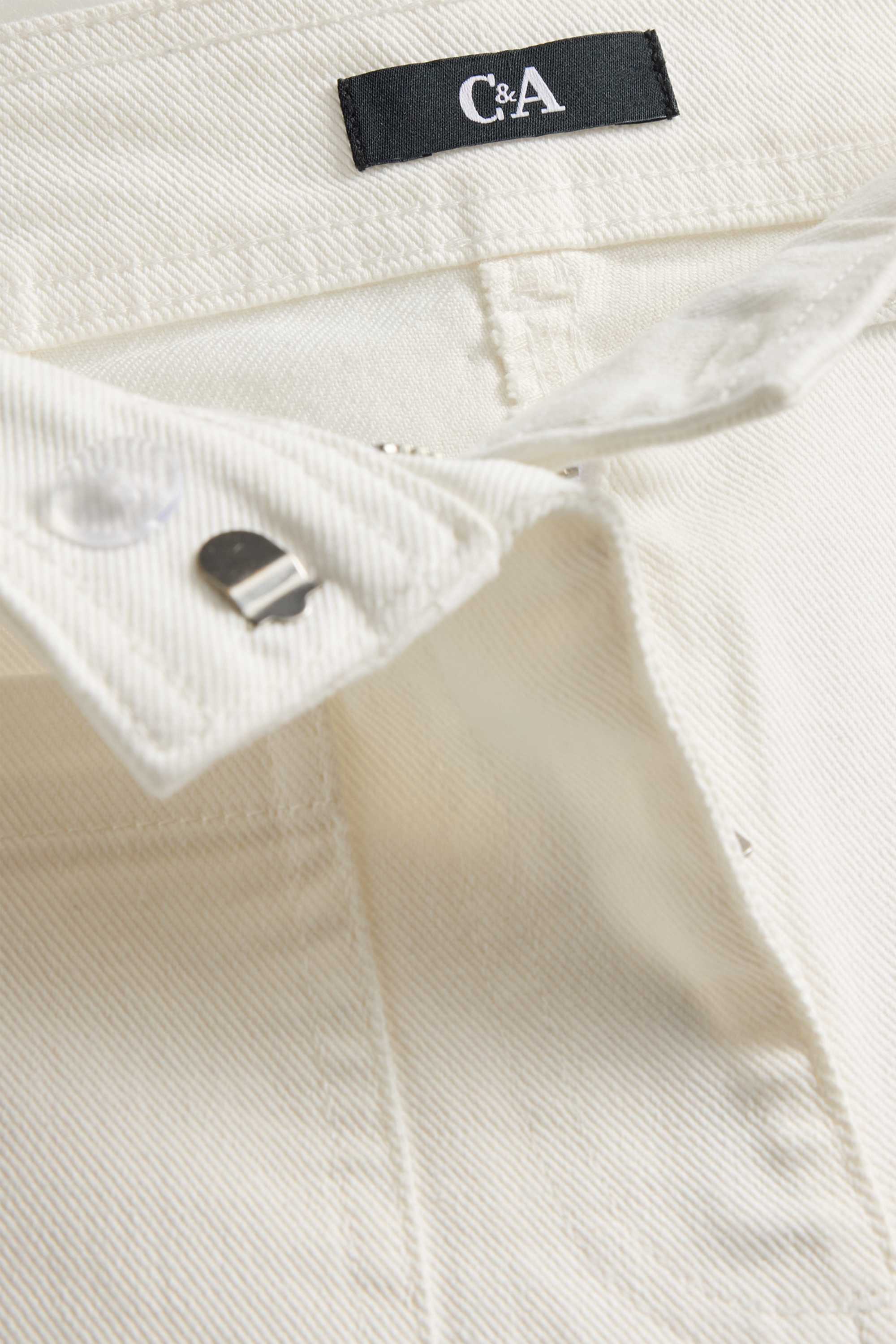 Flared jeans - mid-rise waist white