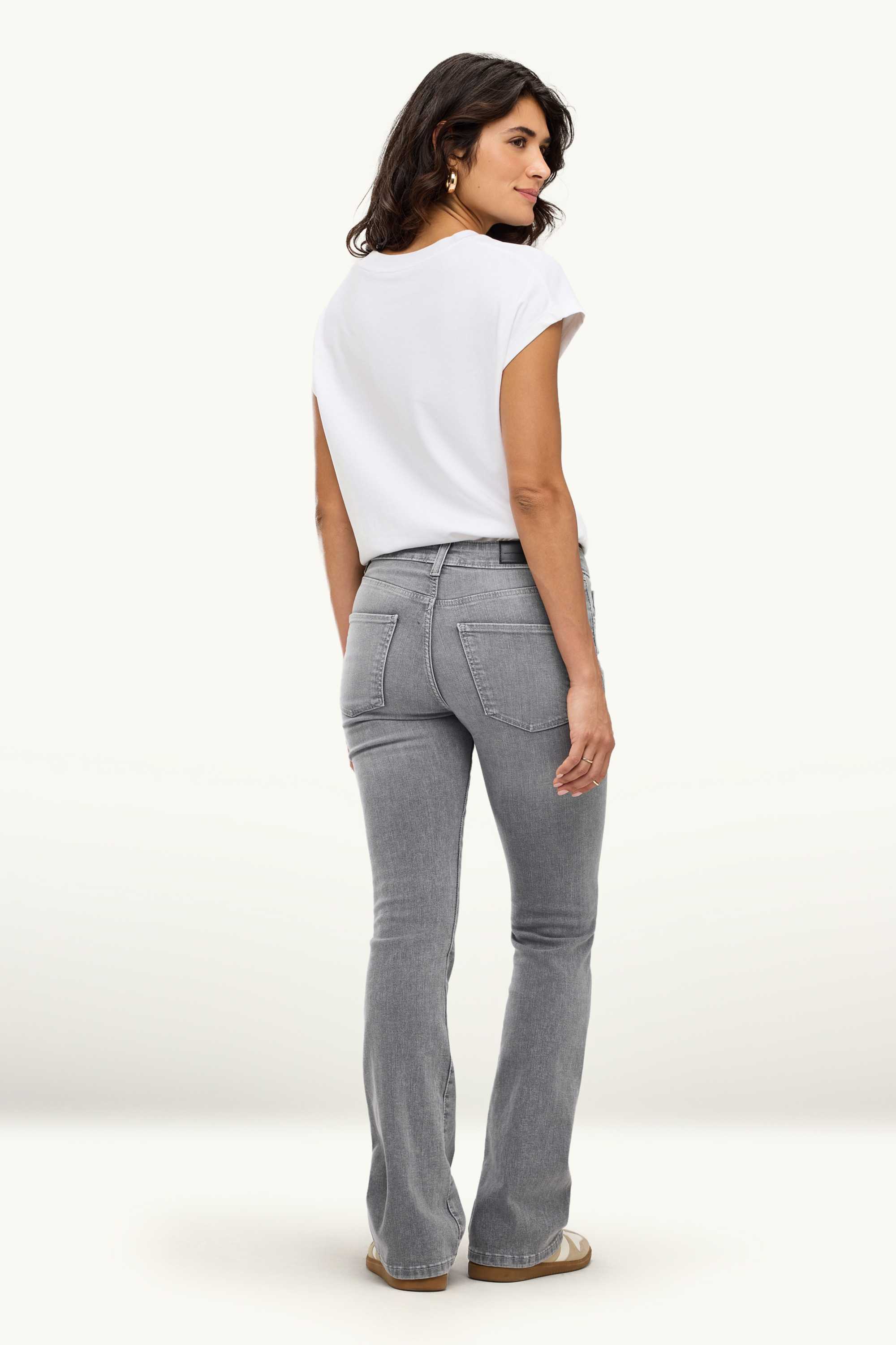 Bootcut jeans - mid-rise waist - LYCRA® denim-gray