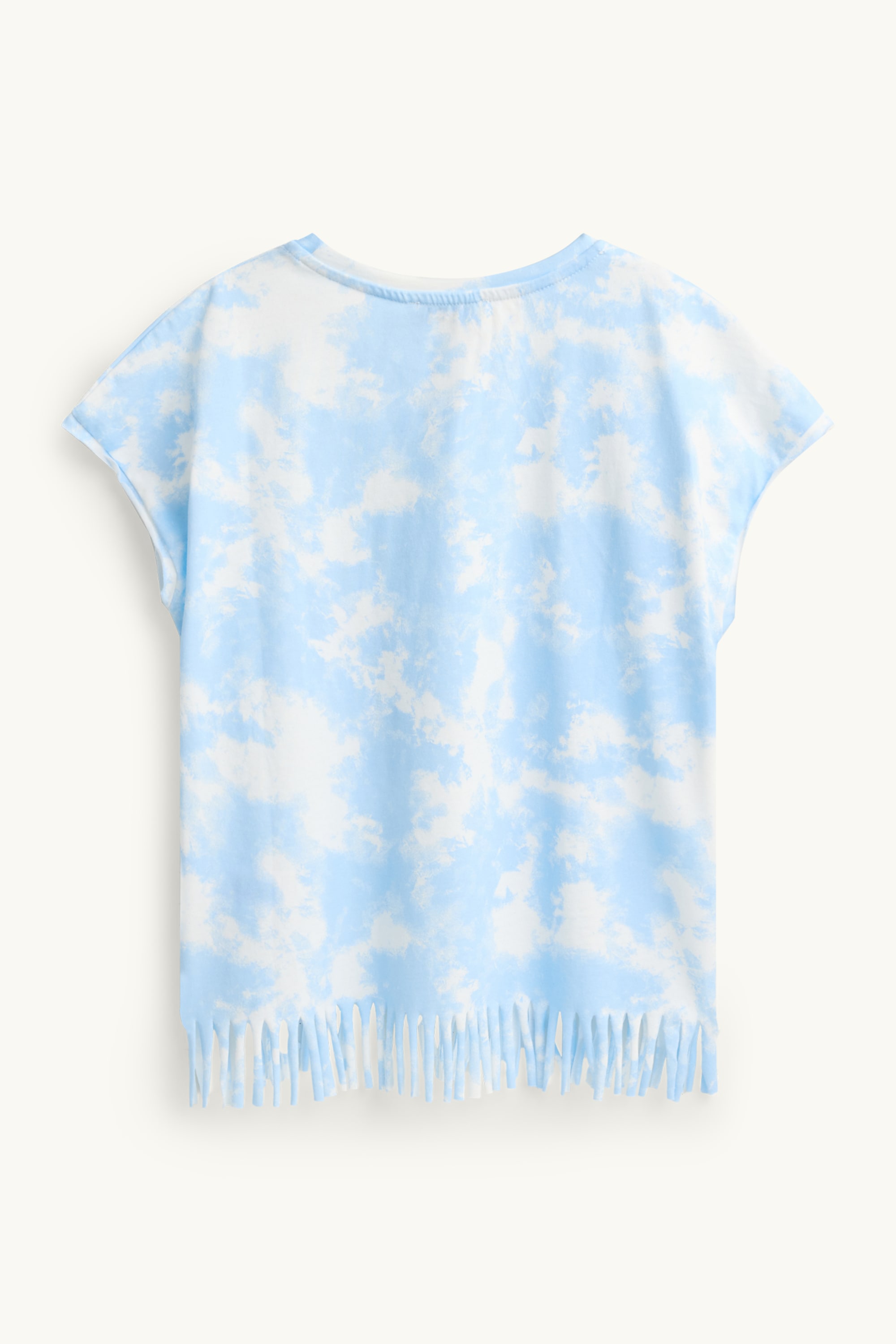 Arizona and cloud - short sleeve T-shirt with rhinestones blue / white