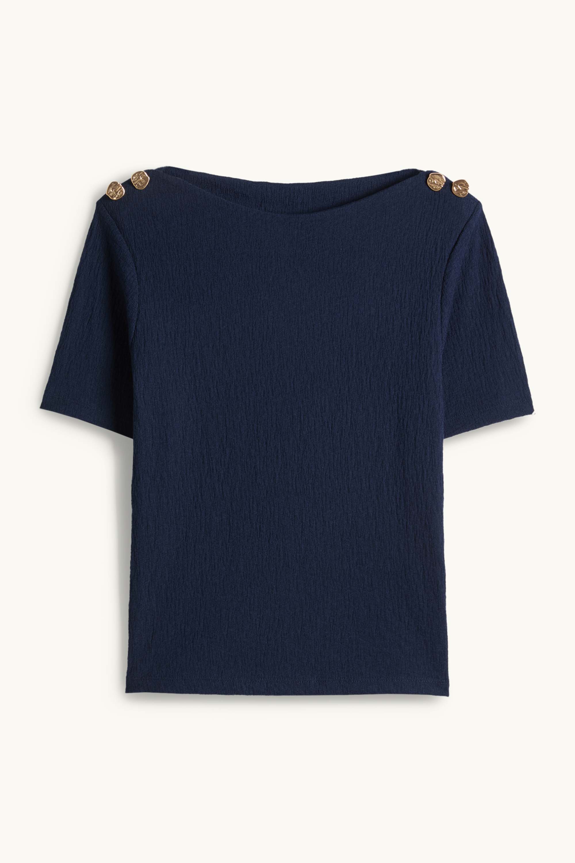 T-shirt - regular fit - textured dark blue