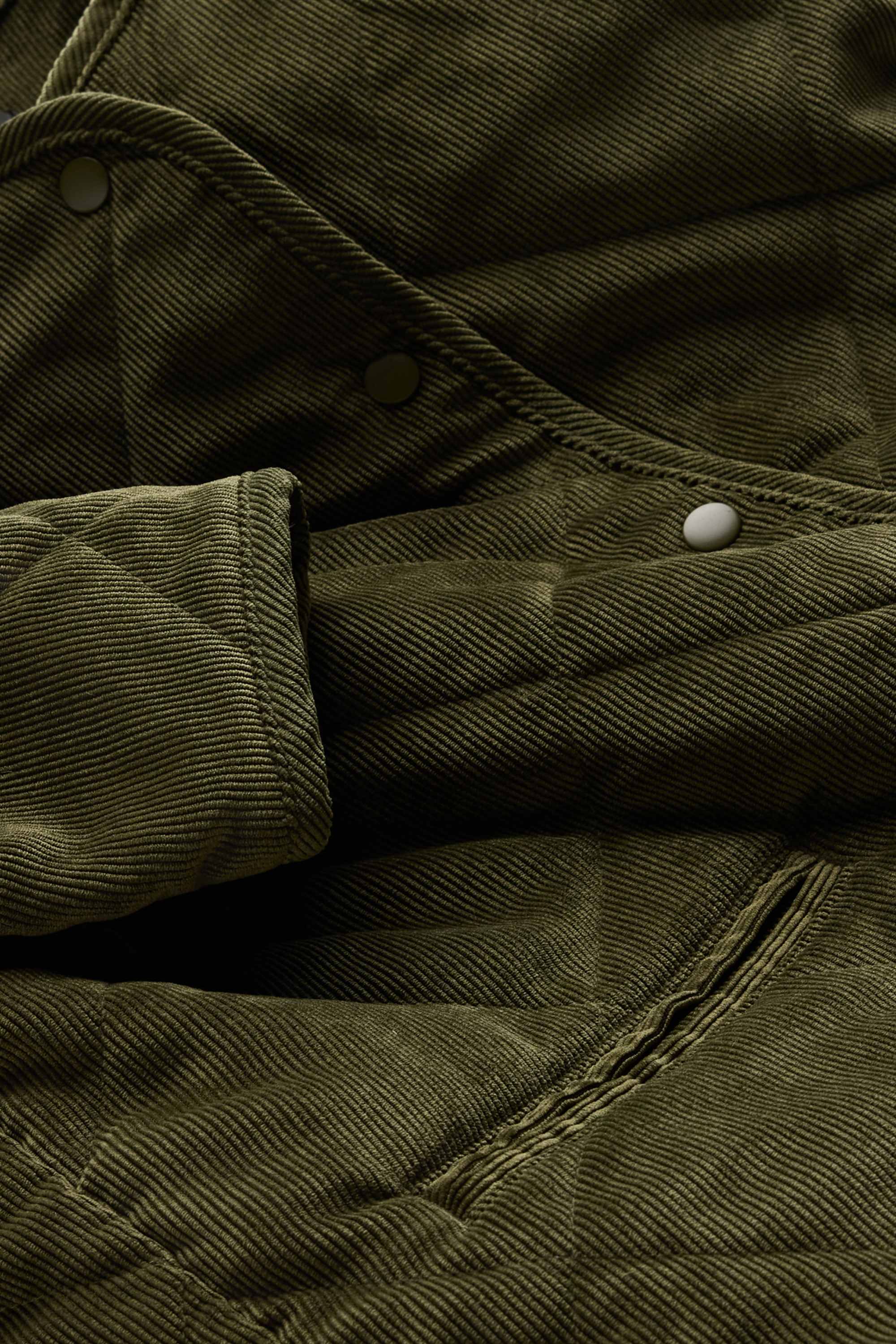 Corduroy quilted jacket dark green