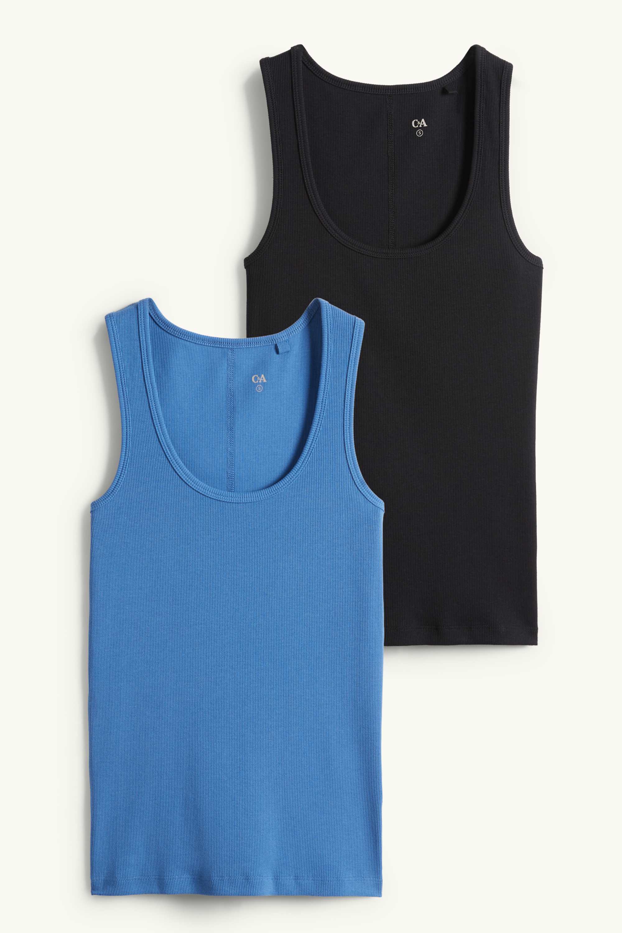 Multipack of 2 - top - ribbed blue / black