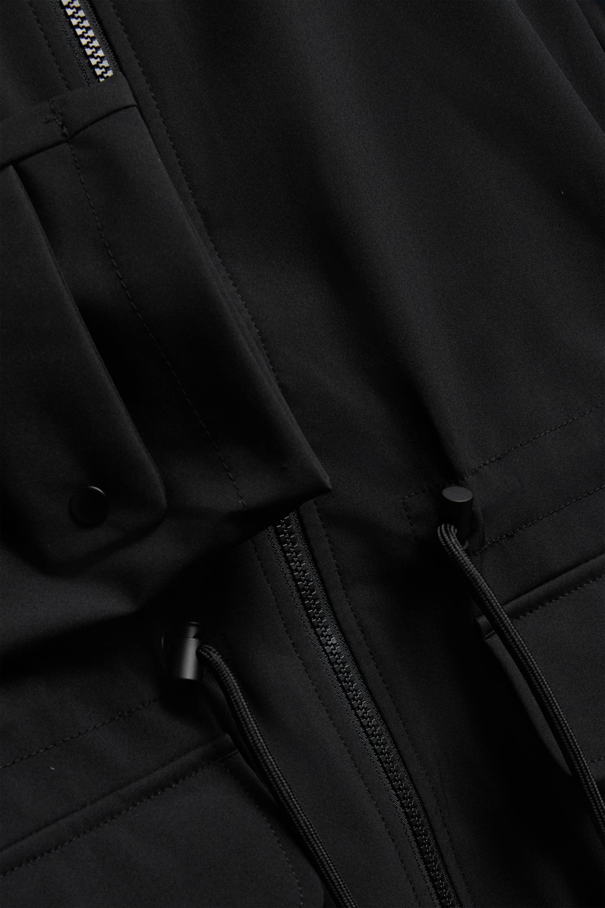 Softshell jacket with hood - water-repellent - 4 Way Stretch black
