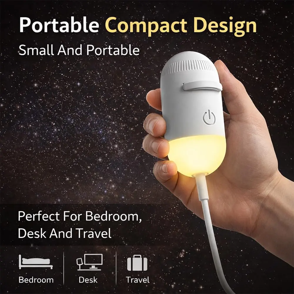 Galaxy Projector 2-in-1 Starry Sky Projector & Night Light USB Galaxy Projector Night Light for Bedroom Hallway Ceiling Decor