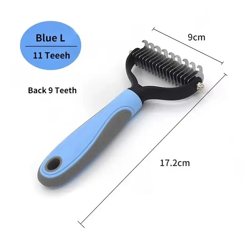Professional Pet Deshedding Brush Dog Cat Grooming Tool Hair Fur Remover Undercoat Knot Cutter Comb Fur Removal Tool for Puppy Shedding Supplies