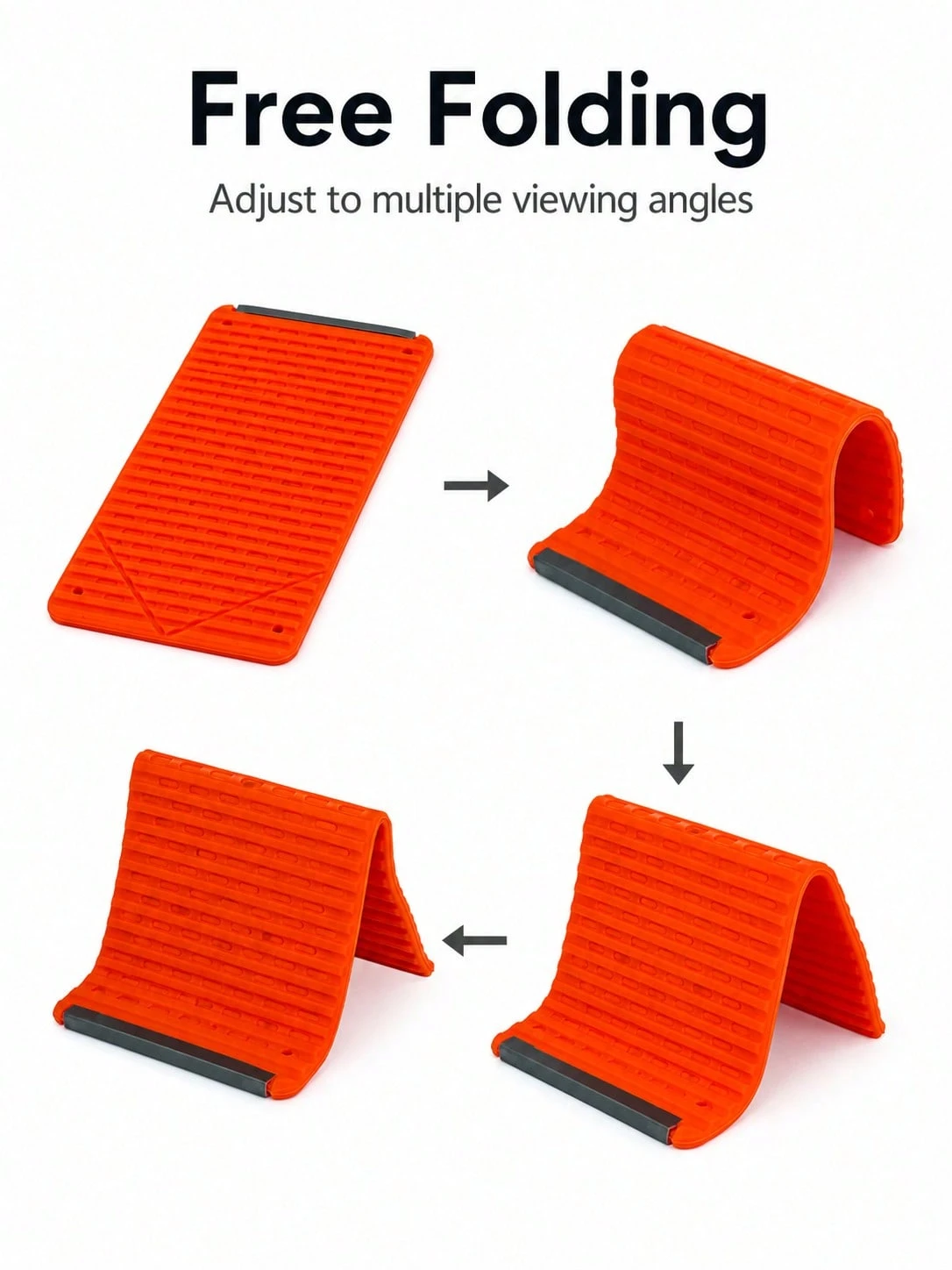 Flexible Silicone Phone Stand, Multi-Angle Adjustable Cell Phone Holder, Portable Phone Stand for Desk, Compatible with iPhone, iPad, Tablet, Laptop, for Home, Office, Gaming