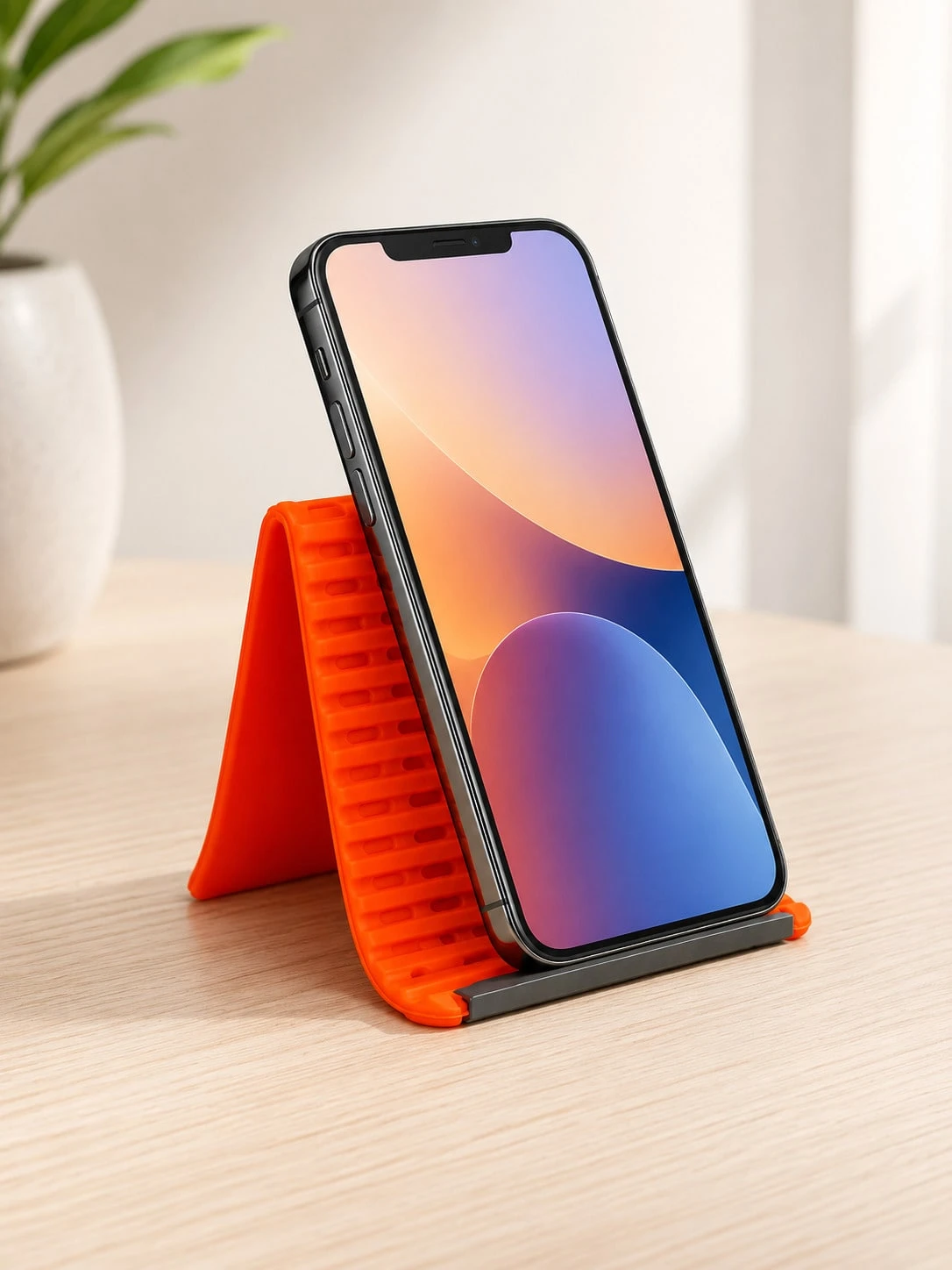 Flexible Silicone Phone Stand, Multi-Angle Adjustable Cell Phone Holder, Portable Phone Stand for Desk, Compatible with iPhone, iPad, Tablet, Laptop, for Home, Office, Gaming