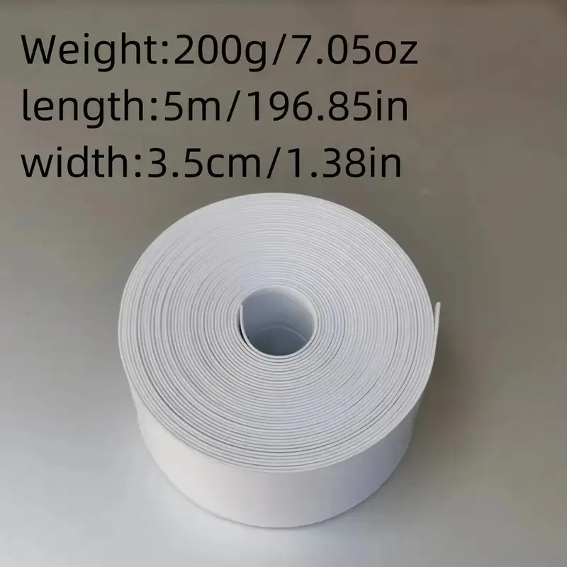 Self-Adhesive White Caulk Tape - 1/3 Roll PE Invisible Sealant Strip with Strong Adhesion, Waterproof, Easy-to-Apply for Bathroom Accessories, Kitchen Edge Protection, Adhesive Strips Waterproofers, Seal Strip Waterproofers,home essentials