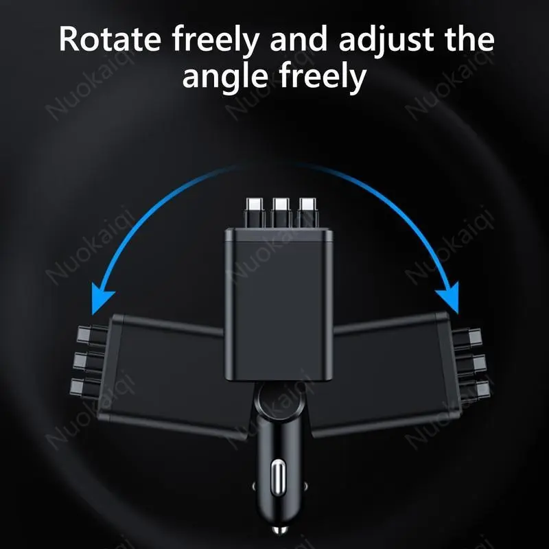 Ultimate Power Station for Phone, Pad & Laptop,Car Charger: Starry LED,Atmosphere Lamp,1-Click Galaxy Projector,Star Projector Tangle-Free Retractable Cables & Super Fast Charge,PD20W,USB-A 65W,All 120W Max,Power Hub