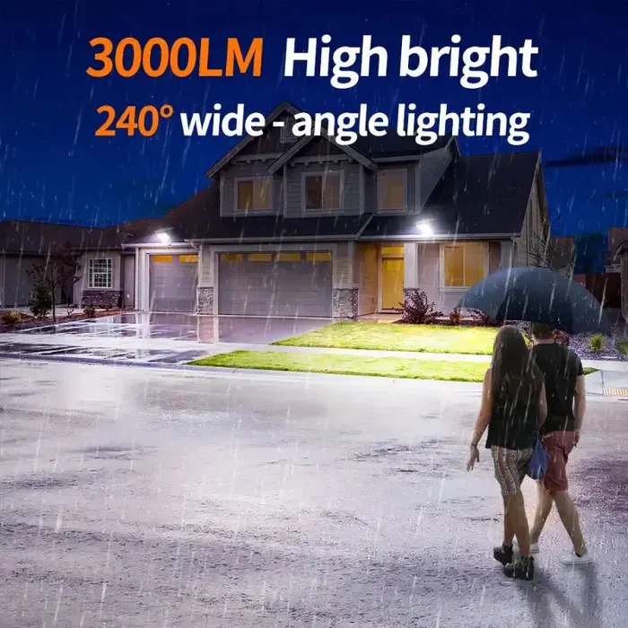 intelamp 1200/3000LM Solar Street Light with Linkable Dual Motion Sensors