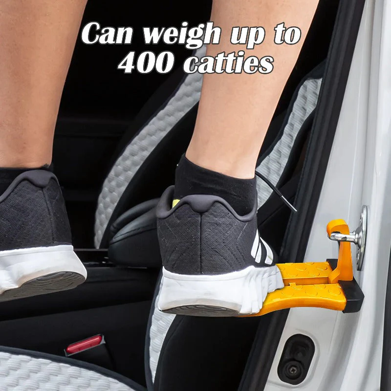 Car Doorstep Vehicle Hooked Folding Ladder Foot Pegs Pedal with Safety Hammer Function for Easy Access to Car Rooftop U Shaped Doorstep Compatible with SUV RV Off-Road