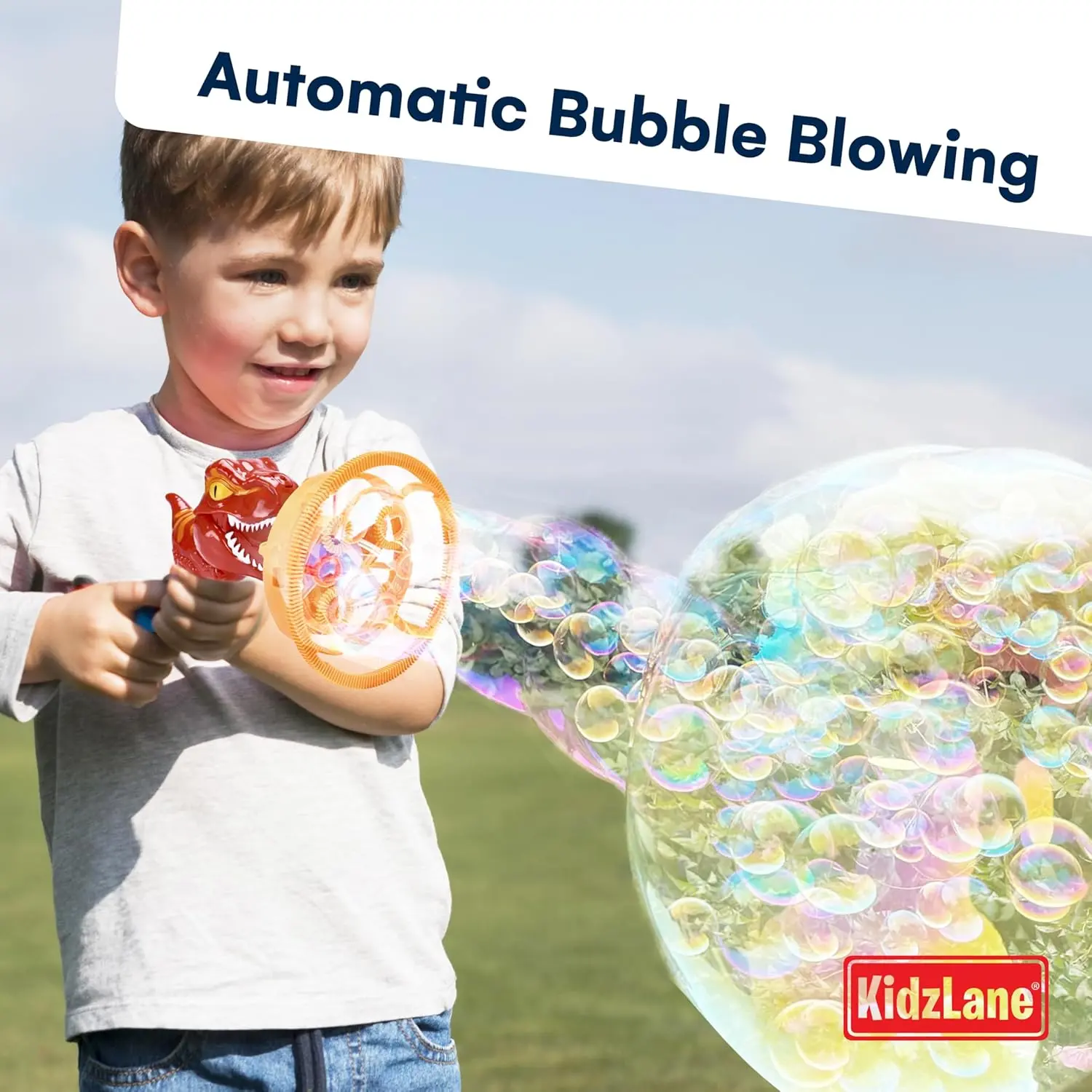 Dinosaur Bubble Gun Blower Toy, Bubble Machine with Solution Refill, Outdoor Toy for Kids, Boys, Girl, Party, Summer,Outdoor, Birthday