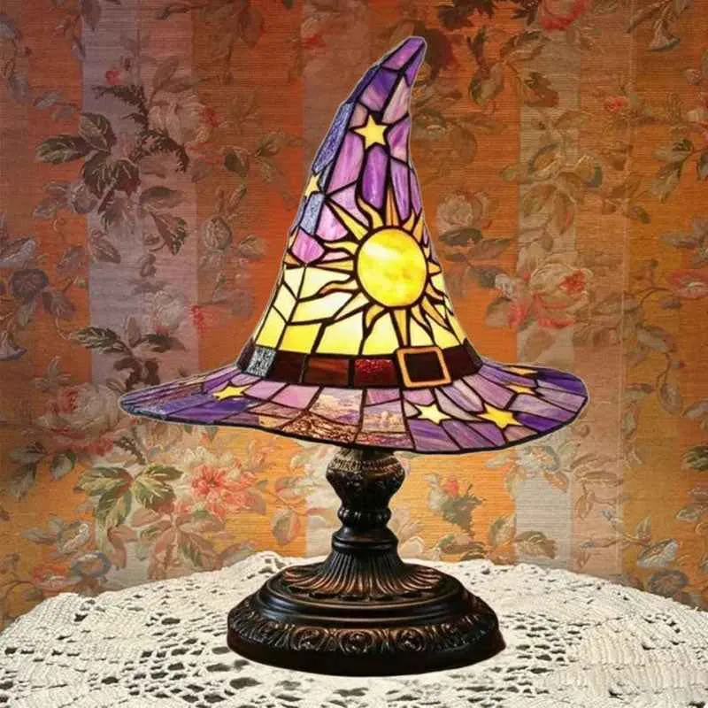 🔥Exclusive Limited Item 👍🔥50%OFF♠️Witch Hat Night Light & Stained Glass Witch Hat Lamp🎁