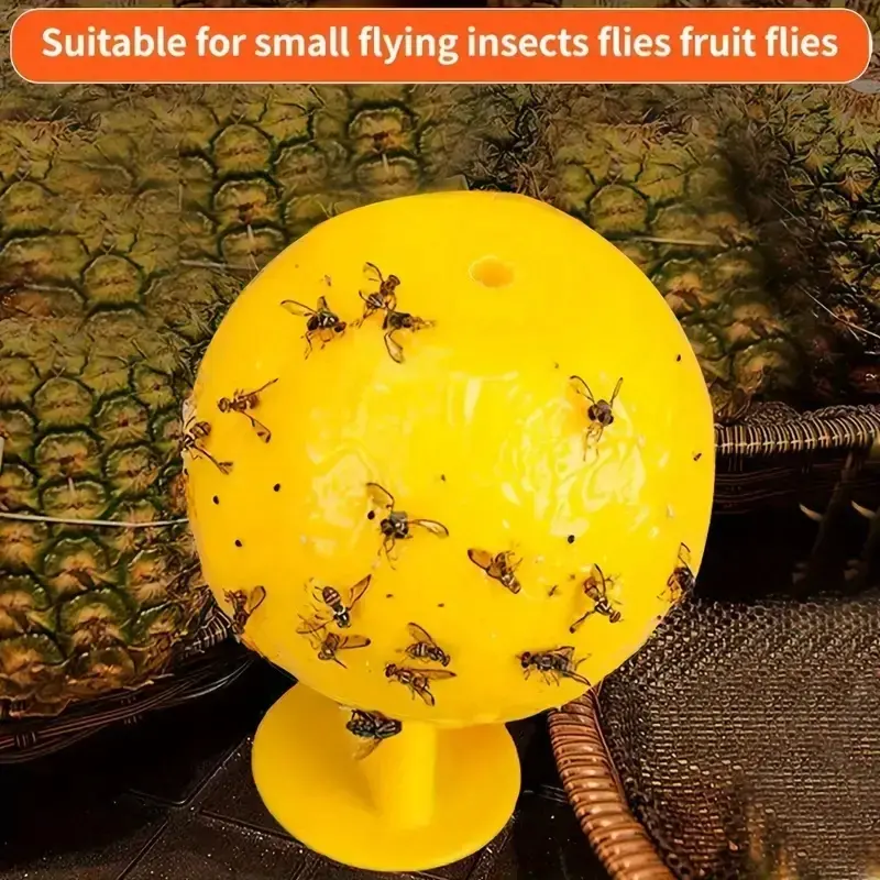 Fruit Fly Balls Fly Ball Trap, Sticky Insect Ball, Citrus Mosquito Ball Trap, Fruit Fly Traps, Fly Traps Indoor, 8.2cm Diameter, Heat-Resistant