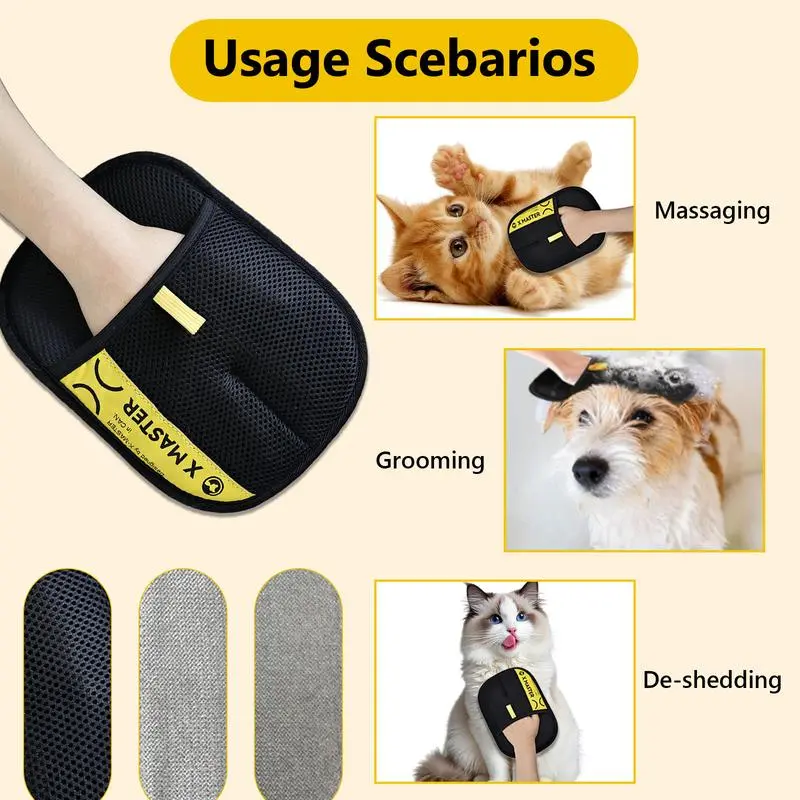 Pet Hair Remover Glove, Electrostatic Removal Gloves for Pet Hair, Pet Hair Remover Gloves for Dog & Cat, Reusable Pet Hair Remover Glove for Carpet, Couch, Clothing, Furniture Static Cling Cat Hair Remover Gloves Shedding Grooming Kit Deshedding Tool