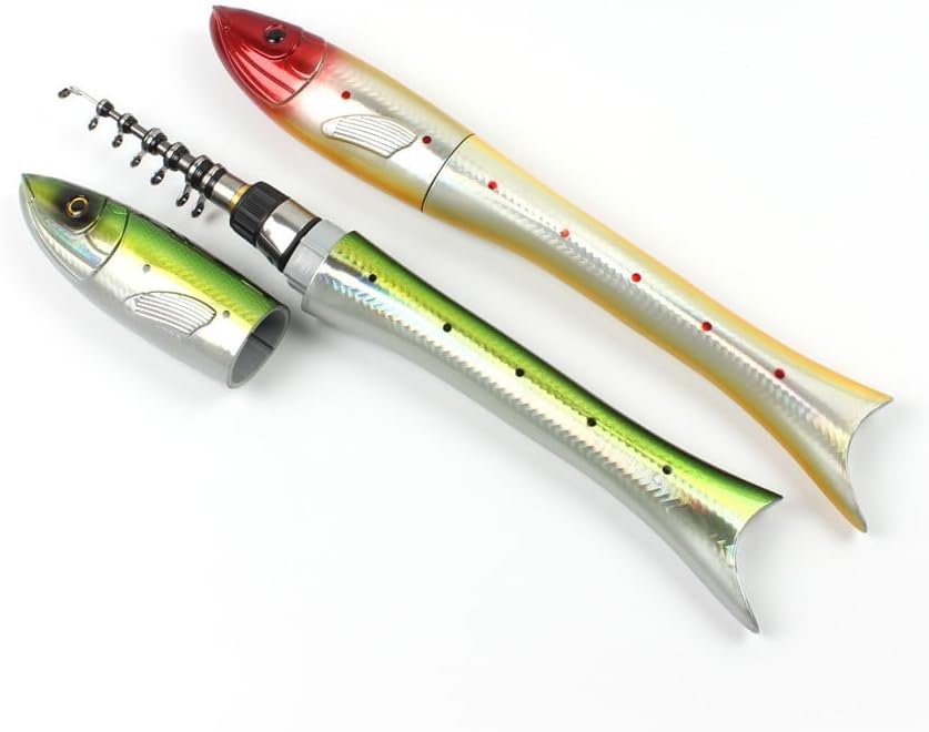 1.6m Individual Fish-Shaped Pen Rod Telescopic Carbon Fishing Rod Fish Shaped Mini Pocket Pen Sea Ice Fish