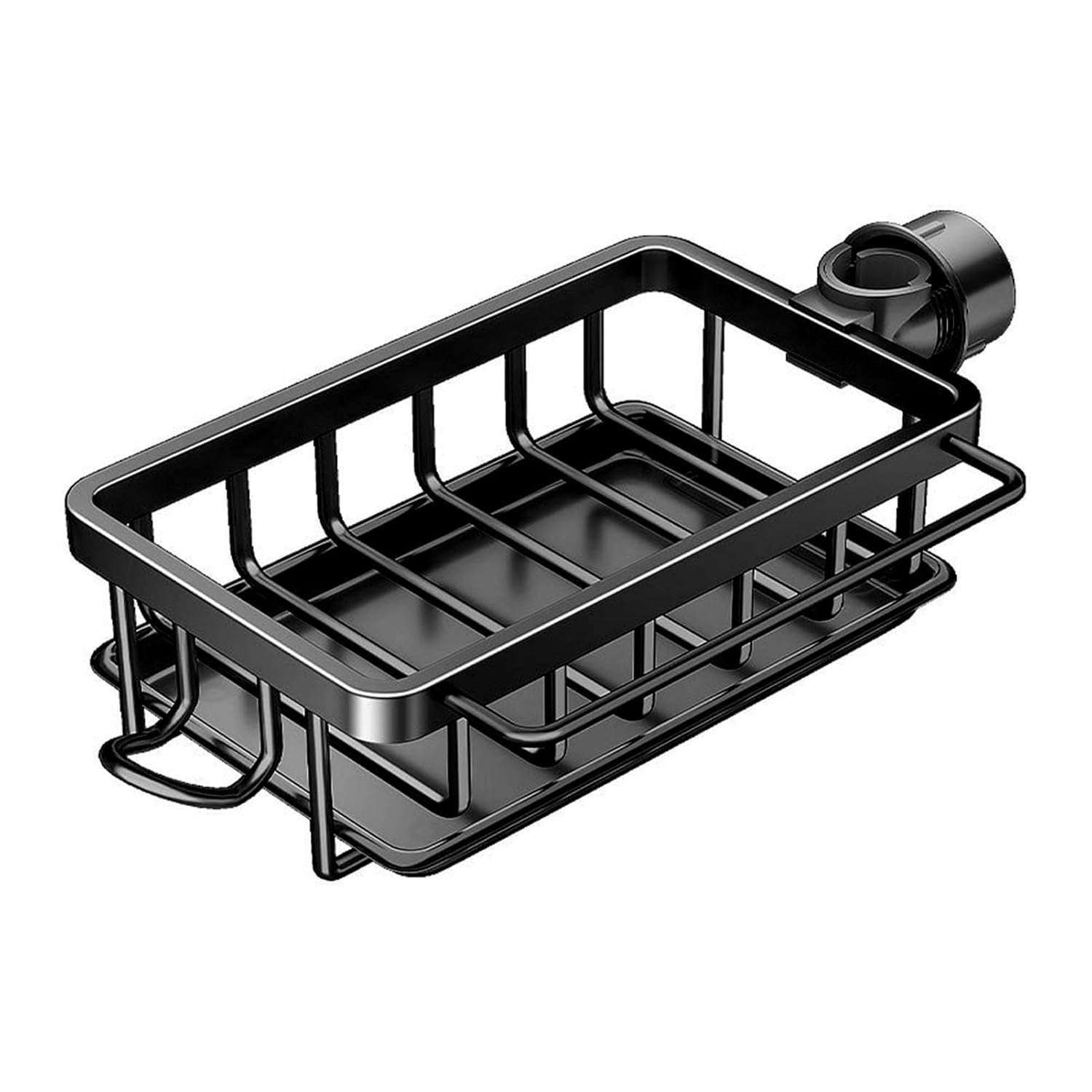 Kitchen Faucet Organizer Rack, Under Sink Organizers Multifunctional Rustproof Sponge Dish Soap Brush Sink Caddy Holder with Drip Tray