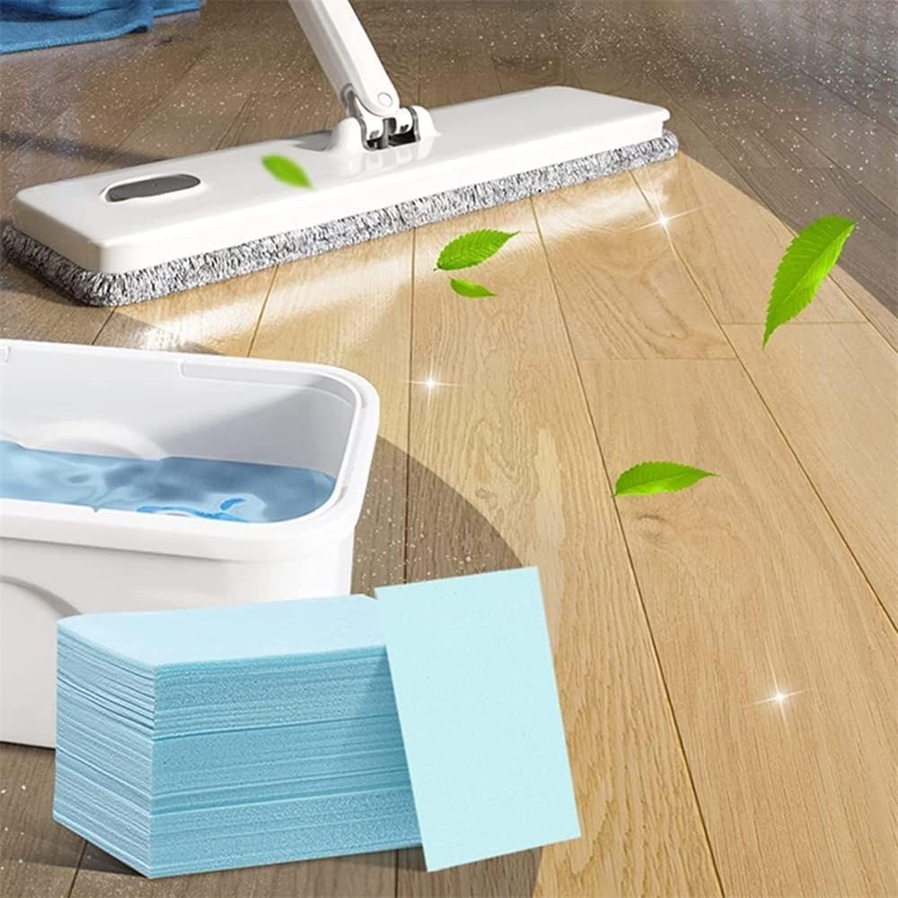 100pcs/package Multi Effect Floor Cleaning Slice,Portable Multi-effect Soluble Floor Cleaner Sheet, for Tile and Plank Flooring Surfaces Concentrate Cleaning Slice