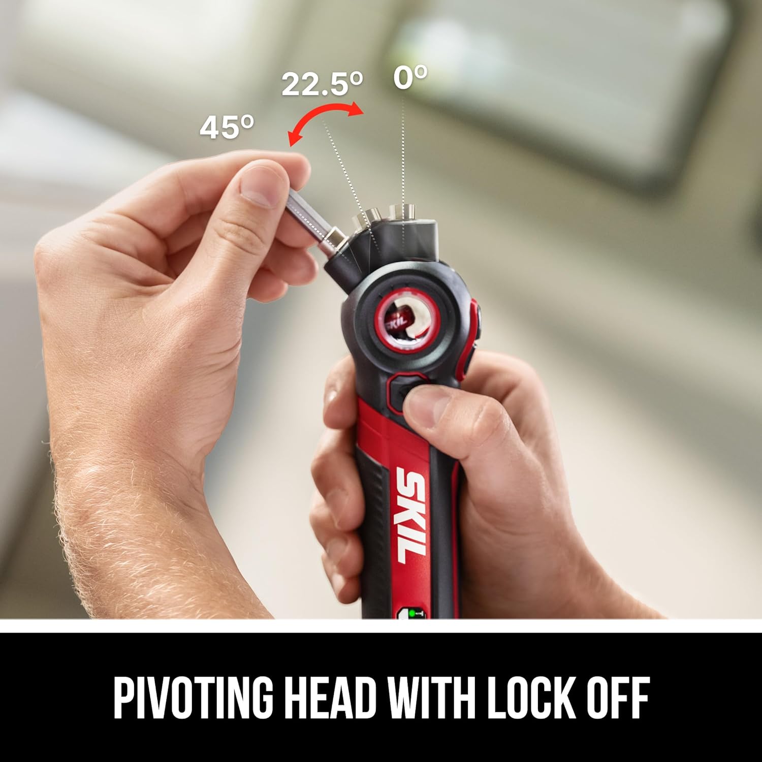 SKIL Twist 2.0 Rechargeable 4V Screwdriver with Pivoting Head, Torque Setting, USB-C Charging Cable, 28 PC Bit Set & Carrying Case