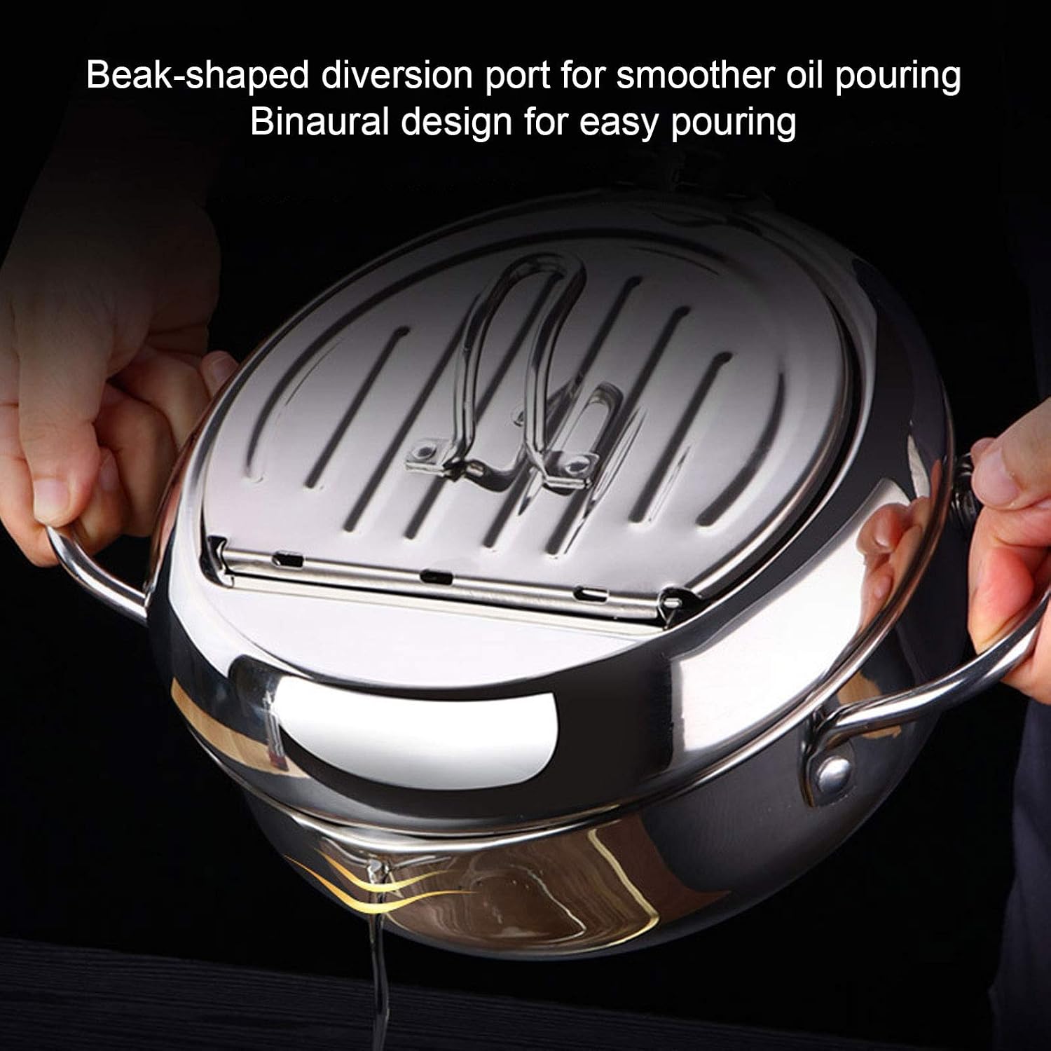 Multifunctional Stainless Steel Deep Frying Pot With Thermometer
