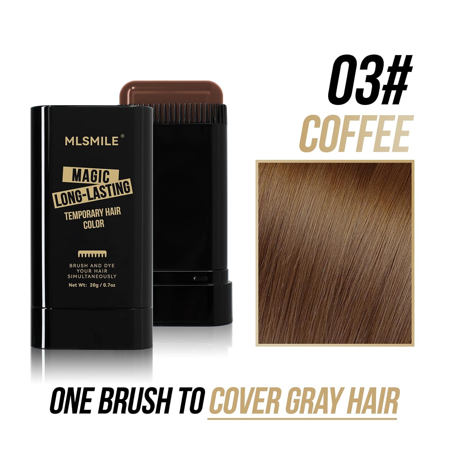 Temporary Hair Color Brush, Long-Lasting Hair Dye with Comb Applicator