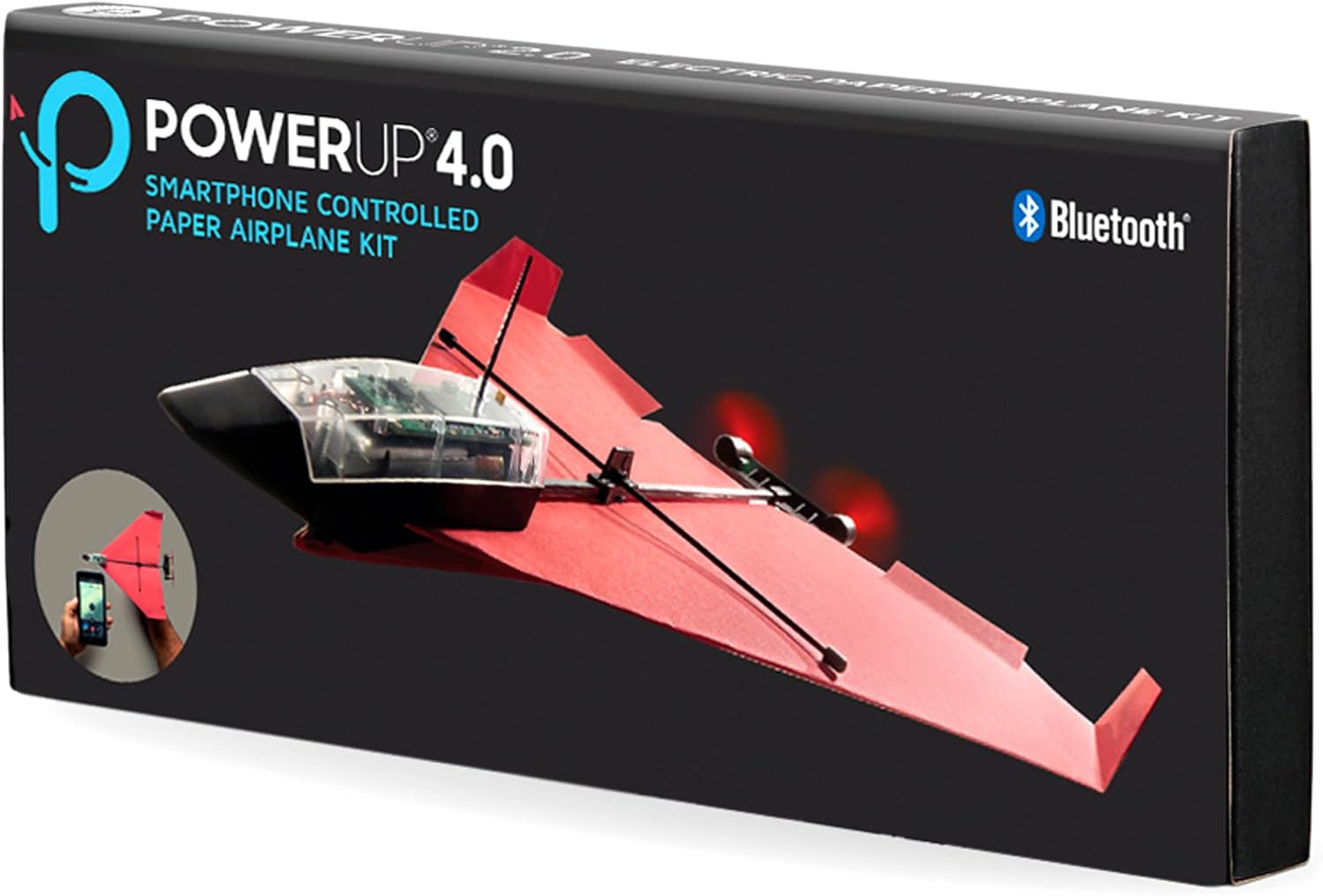 POWERUP 4.0 The Next-Generation Smartphone Controlled Paper Airplane Kit, RC Controlled. Easy to Fly with Autopilot & Gyro Stabilizer. for Hobbyists, Pilots, Tinkerers.