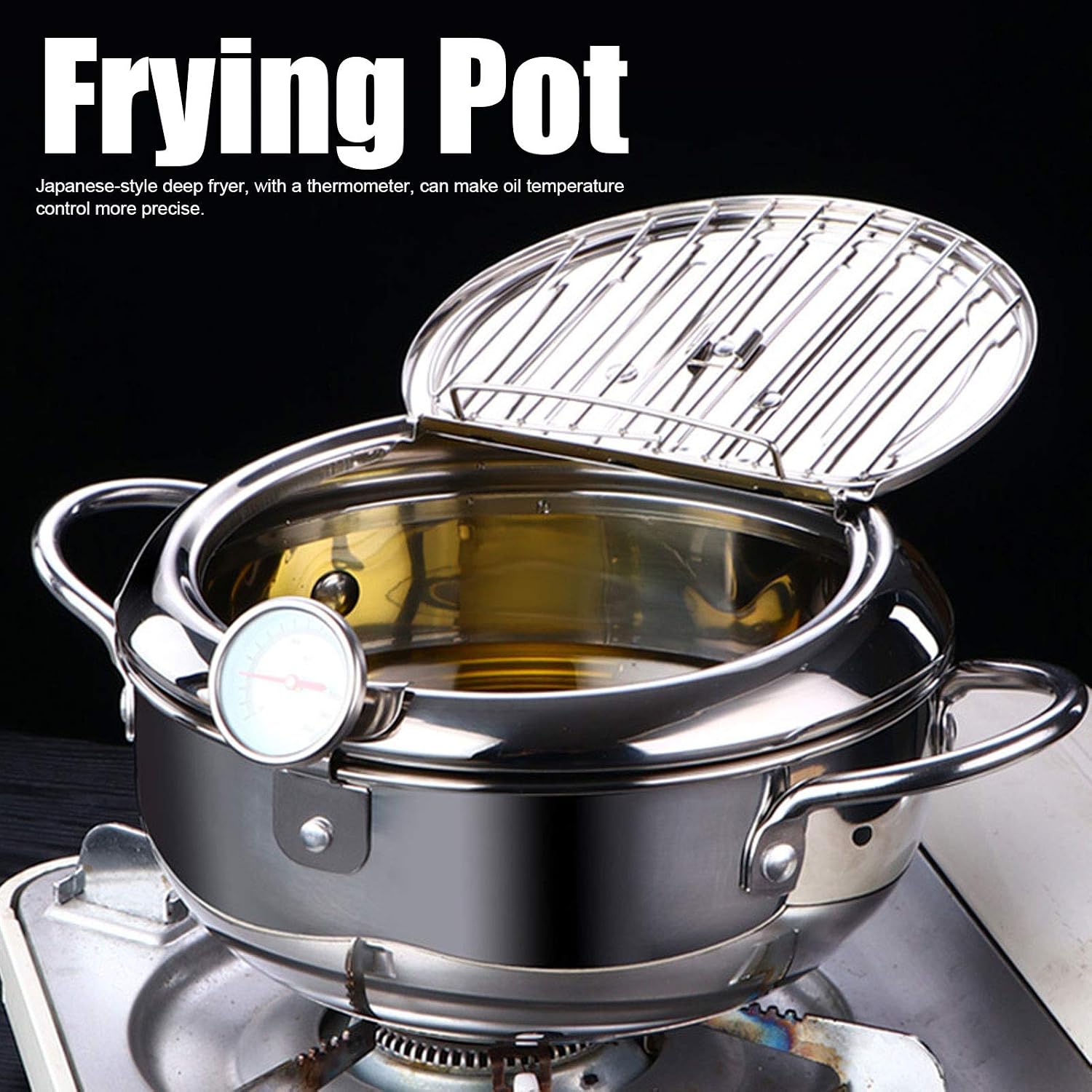 Multifunctional Stainless Steel Deep Frying Pot With Thermometer