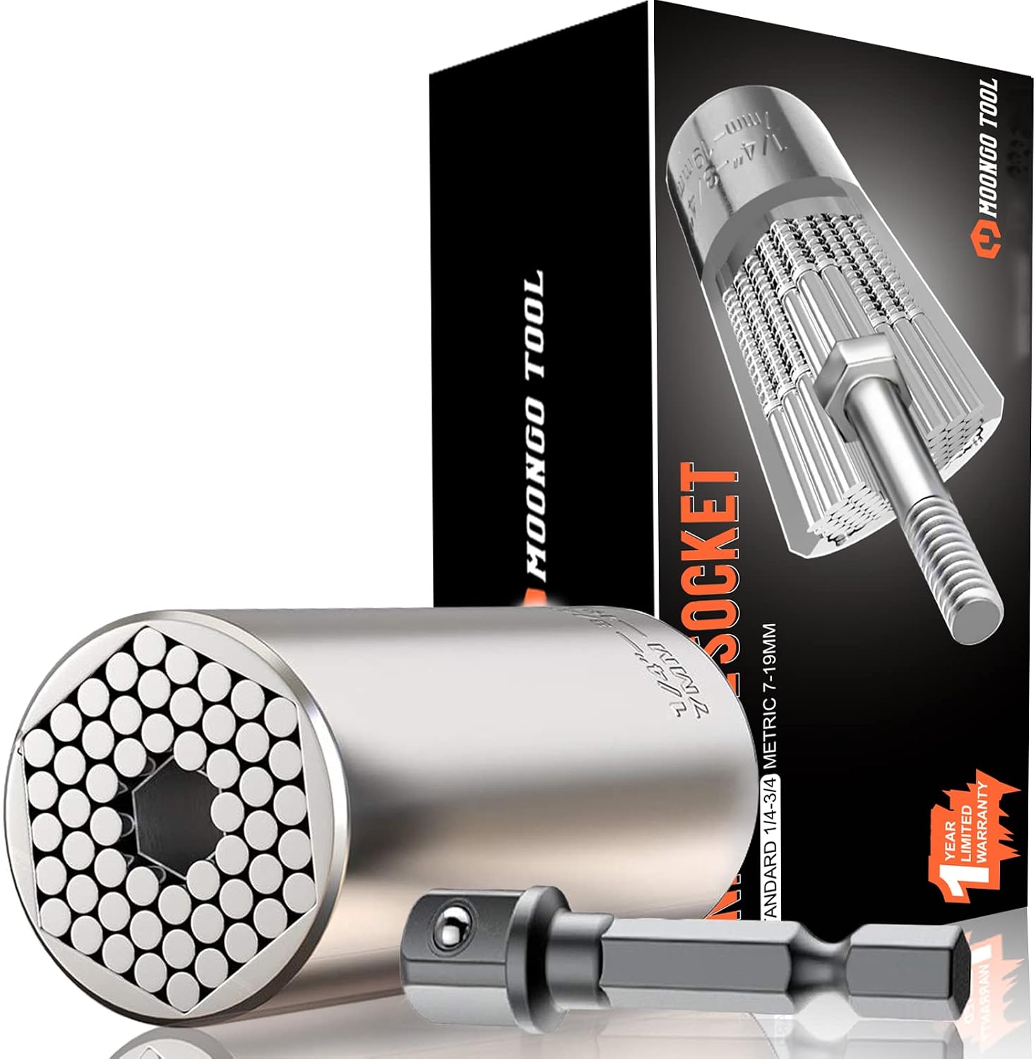 Spurtar 2/4Pcs Universal Socket Set (11-32mm 7-19mm) for Unscrew Any Bolt | Multi-Function Universal Socket Tool with 3/8" 1/2" Power Drill Adapters Birthday Gift for Dad, Husband, Man, Handyman