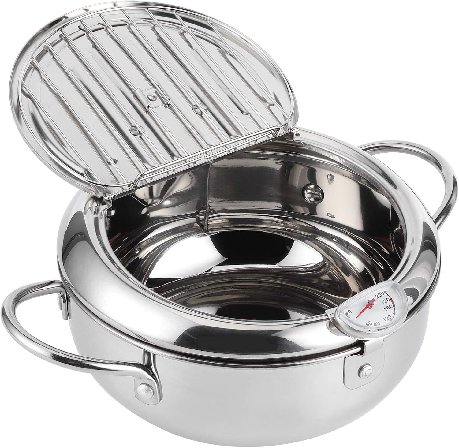 Multifunctional Stainless Steel Deep Frying Pot With Thermometer