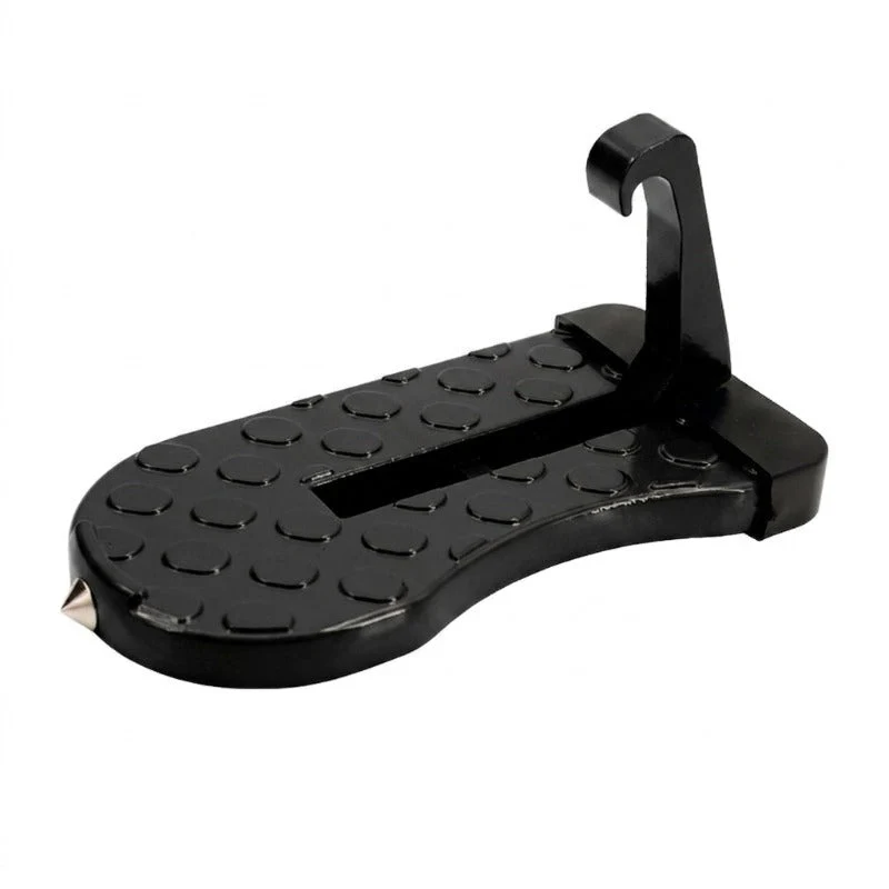 Car Doorstep Vehicle Hooked Folding Ladder Foot Pegs Pedal with Safety Hammer Function for Easy Access to Car Rooftop U Shaped Doorstep Compatible with SUV RV Off-Road