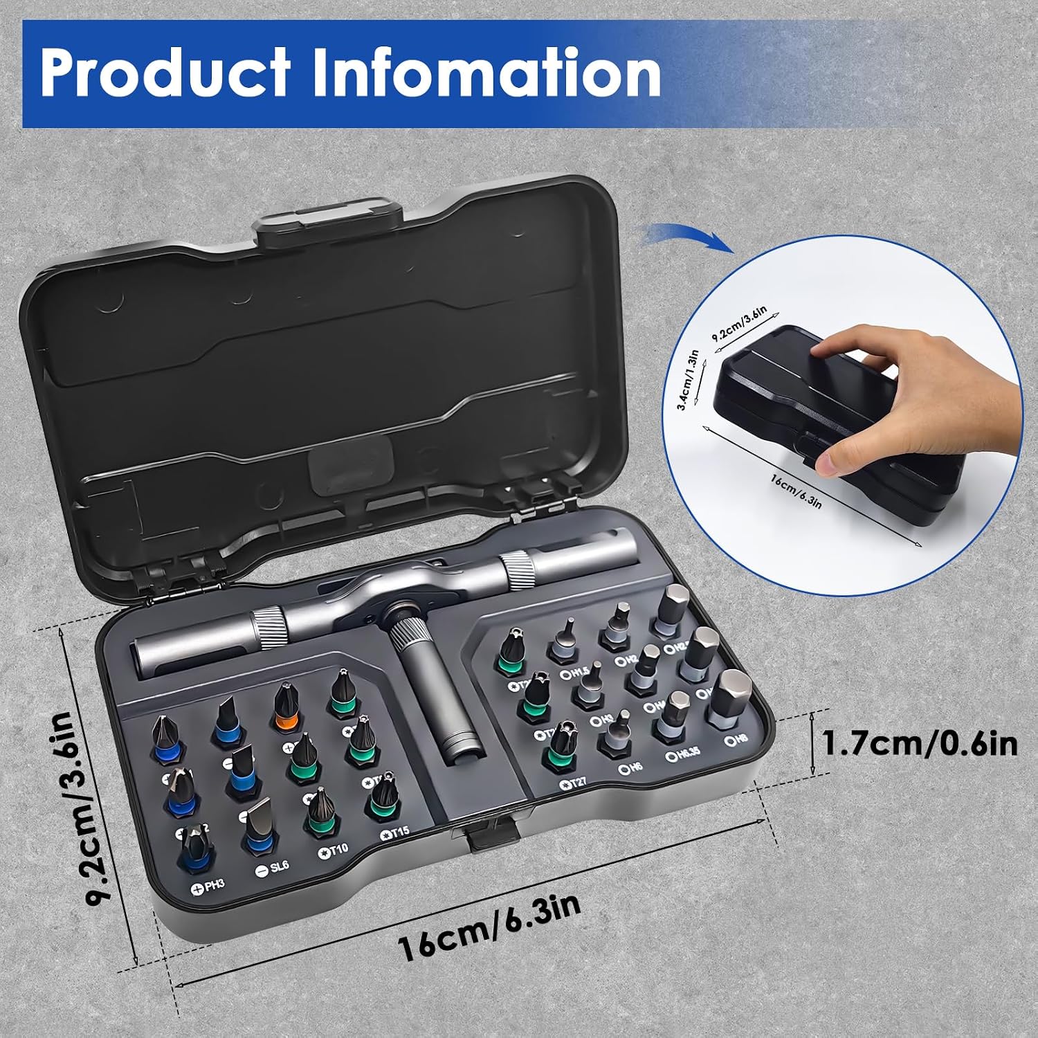 24 in 1 Magnetic Ratchet Screwdriver Set, Precision Repair Tool Kit with Detachable Handle & Multi Bits, Portable DIY Hand Tool Kit for Gifts, Computer, Bicycle, Furniture, Electronics