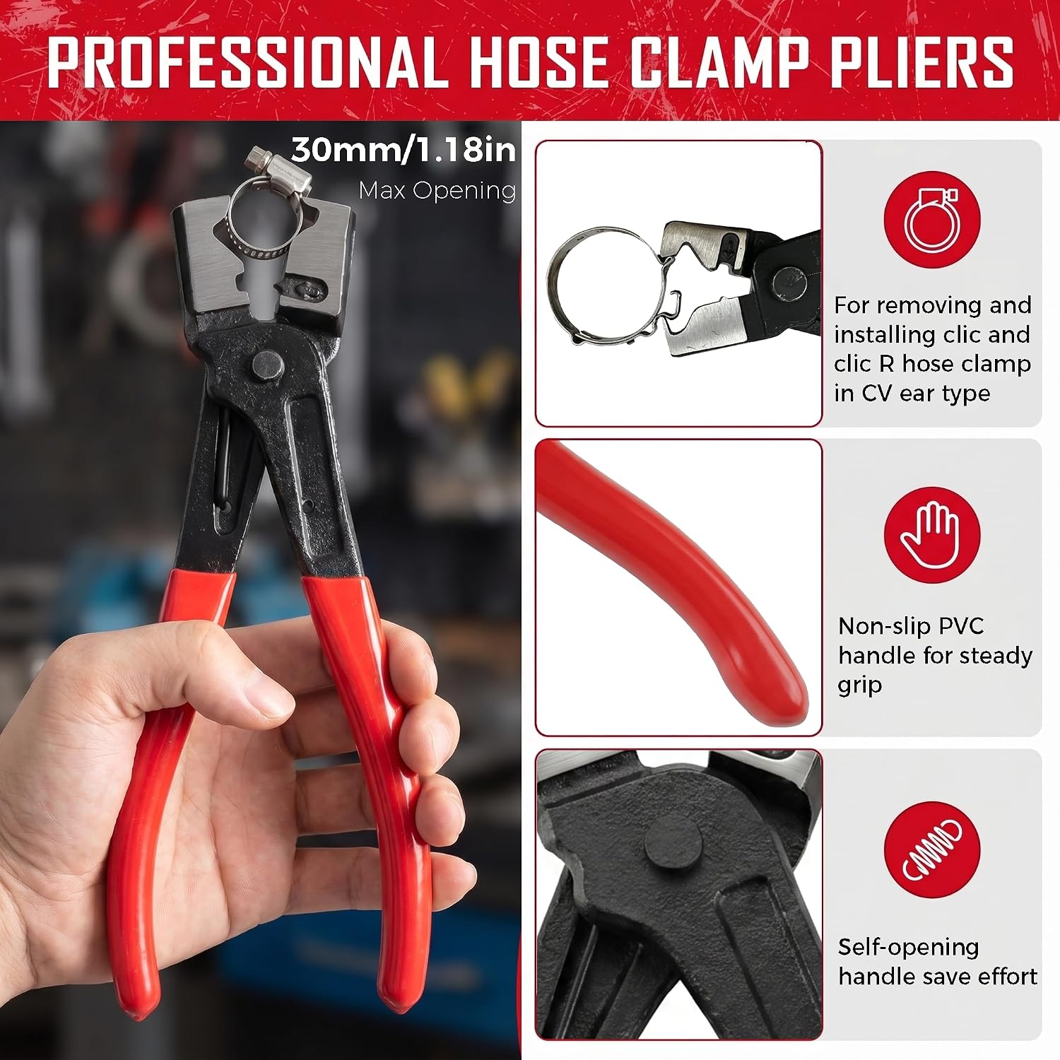 5-Piece Automotive Electrical Disconnect & Trim Removal Tool Kit, Connector & Terminal Removal, Hose Clamp Pliers for Wire Harness, Sensor Plugs & Car Clips