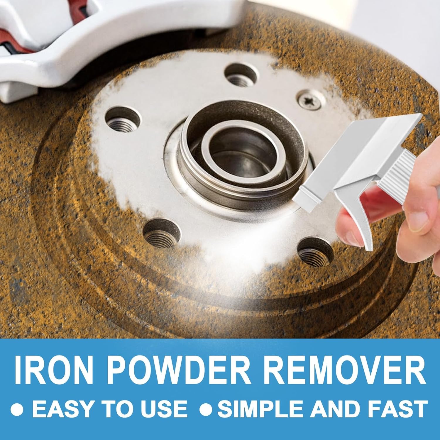 120ML Car Rust & Iron Particle Remover Spray, Heavy Duty Rust Cleaner, Fast Acting Rust Remover Spray for Cars, Brake Dust, Wheels & Metal Tools, Chains, Stainless Steel, Multi-Surface Cleaner
