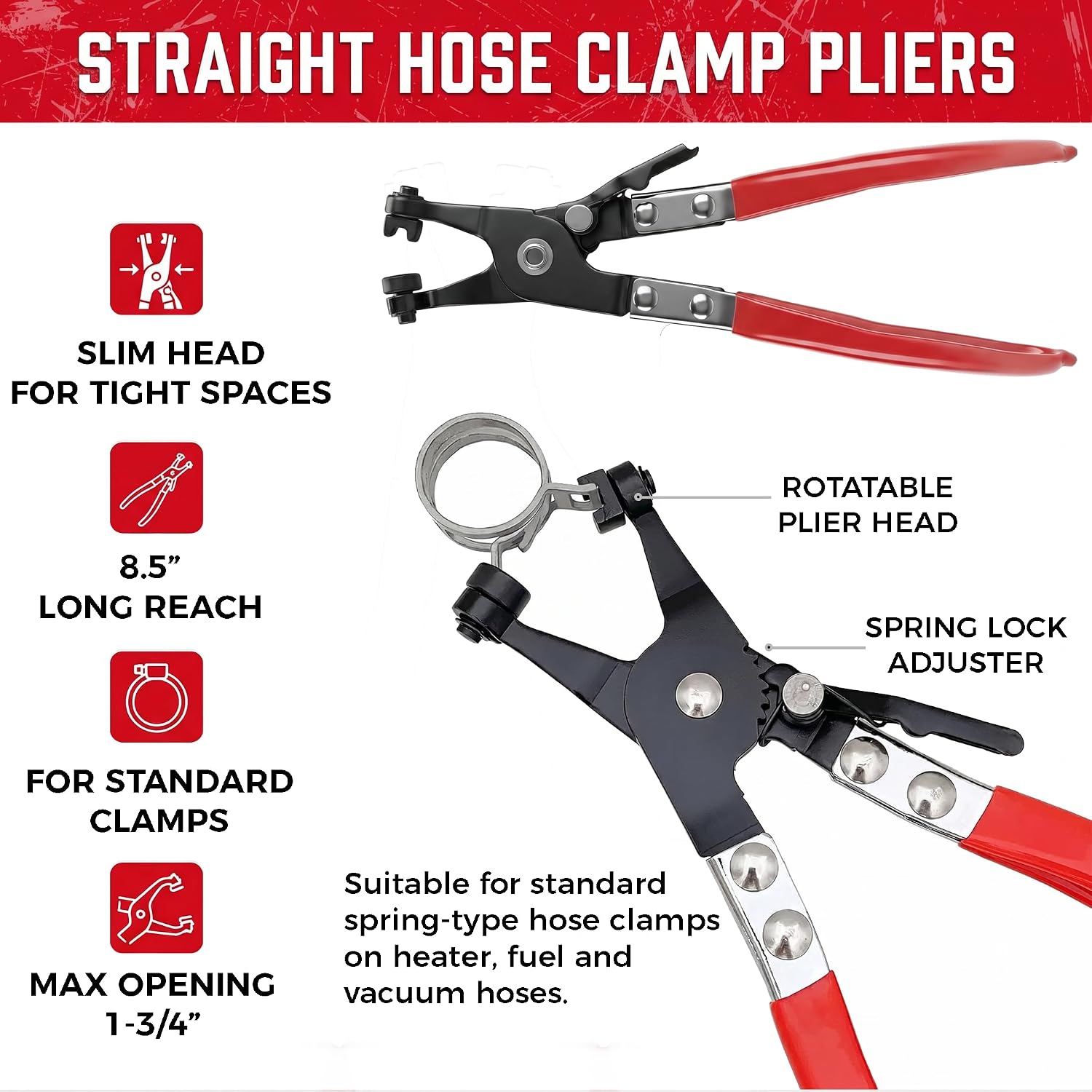 5-Piece Automotive Electrical Disconnect & Trim Removal Tool Kit, Connector & Terminal Removal, Hose Clamp Pliers for Wire Harness, Sensor Plugs & Car Clips