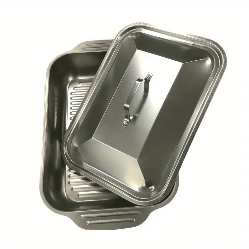 Stainless Steel Bakeware Sets - Large Cap Heavy-Duty Pans, High-Temp Res. Kitchen Trays for Home/Commercial BBQ, Family Gatherings (Fish Baking, Seafood Buffet, Food Storage Use)