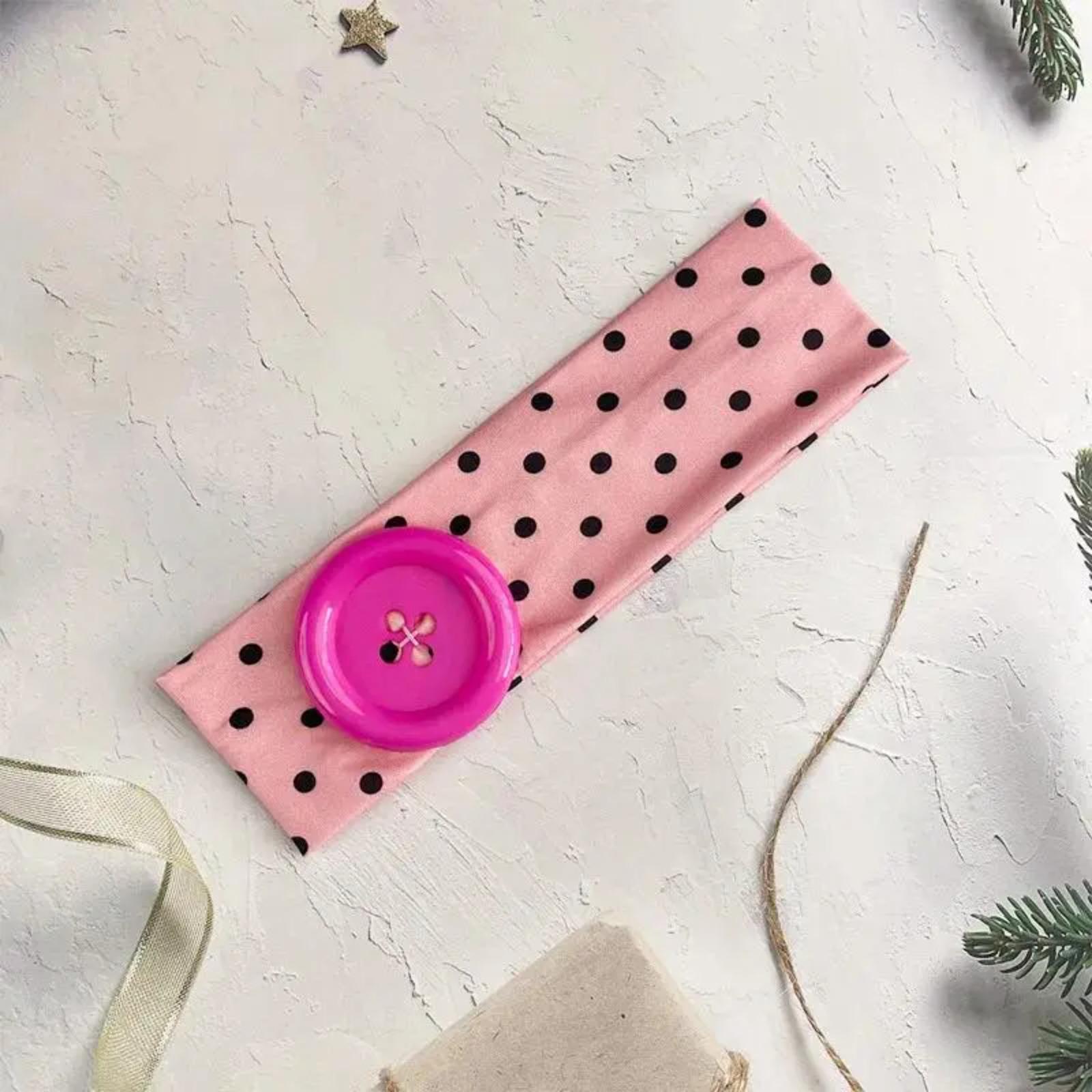 Summer Colorful Large Button Wave Dot Wide Elastic Headband for Women, Korean Ins Y2K Retro Blogger Same Style Trendy Cool Daily Hair Accessories
