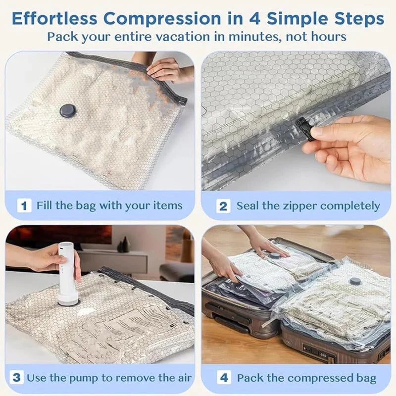 Compact Luggage Space Saver Vacuum Storage Bag For Clothes