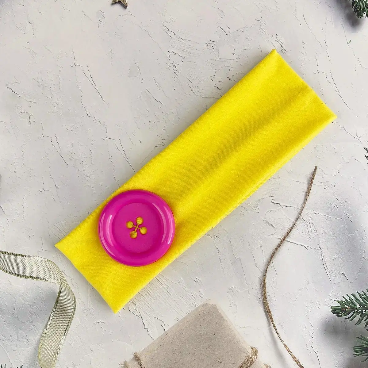 Colorful Large Button Wave Dot Wide Elastic Headband for Women, Korean Ins Y2K Retro Blogger Same Style Trendy Cool Daily Hair Accessories