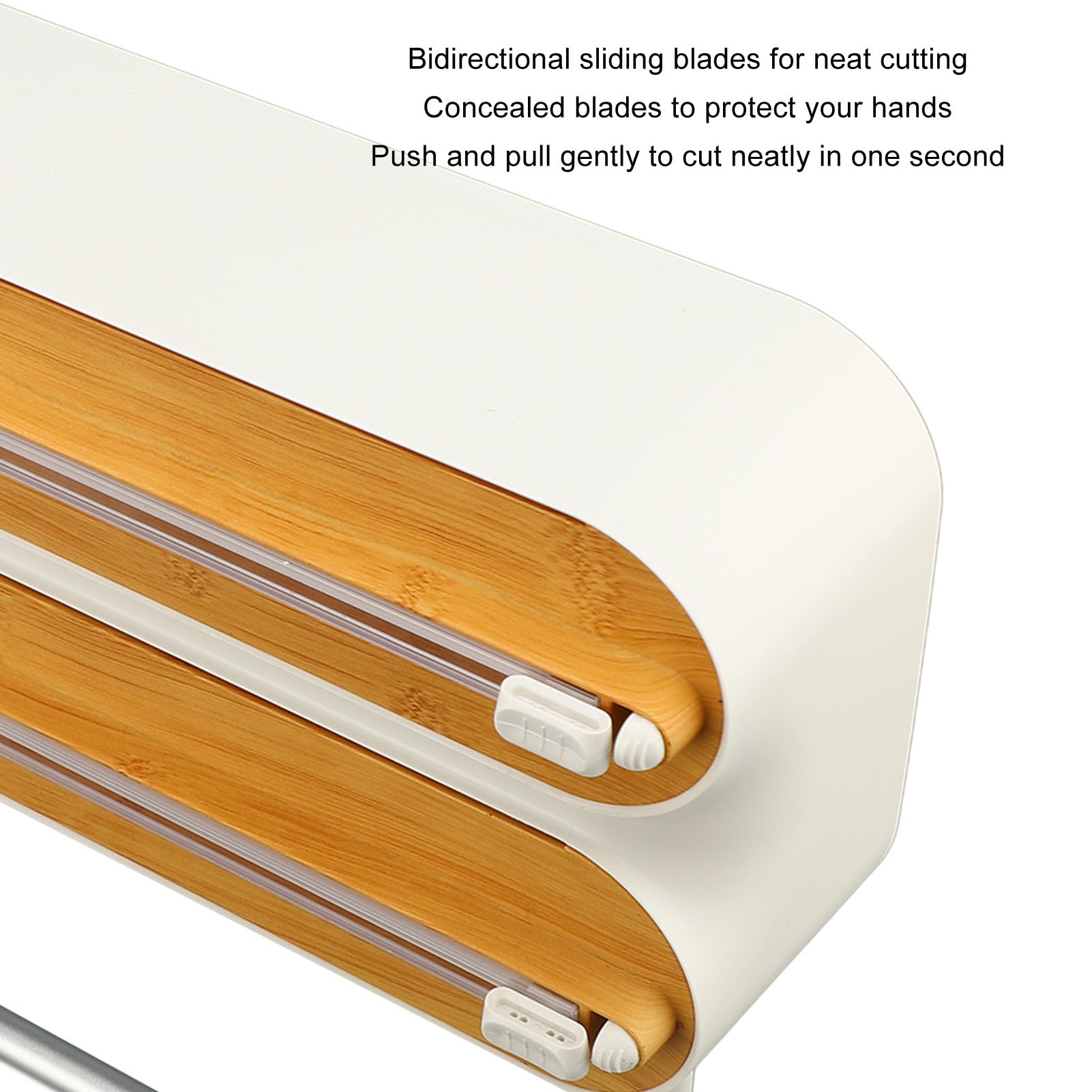 3-in-1 Wall-Mounted Kitchen Wrap Dispenser with Cutter & Paper Towel Holder