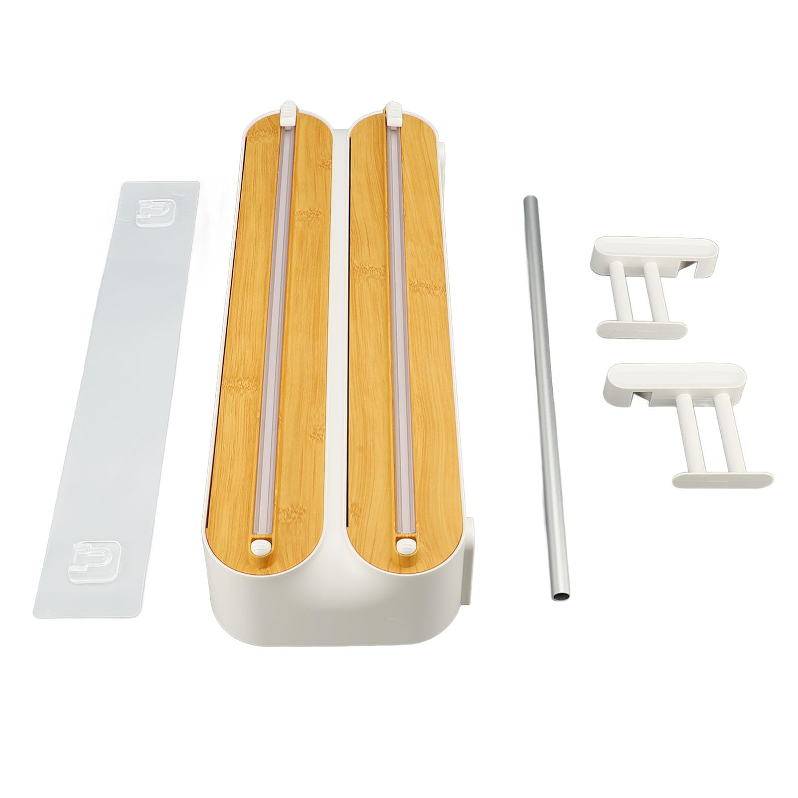 3-in-1 Wall-Mounted Kitchen Wrap Dispenser with Cutter & Paper Towel Holder