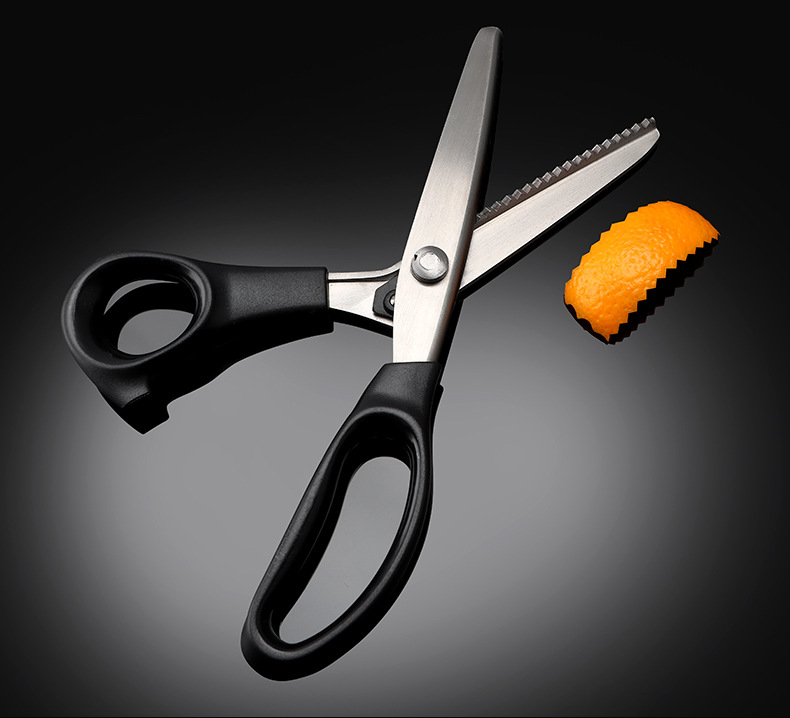 Stainless Steel Wave Scissors - Suitable for Fabric, Manual, Tailor'S Serrated Edge Scissors, with Comfortable Grip - Suitable for Left And Right Hand Use, Art Scissors Paper Cuttings Cutting