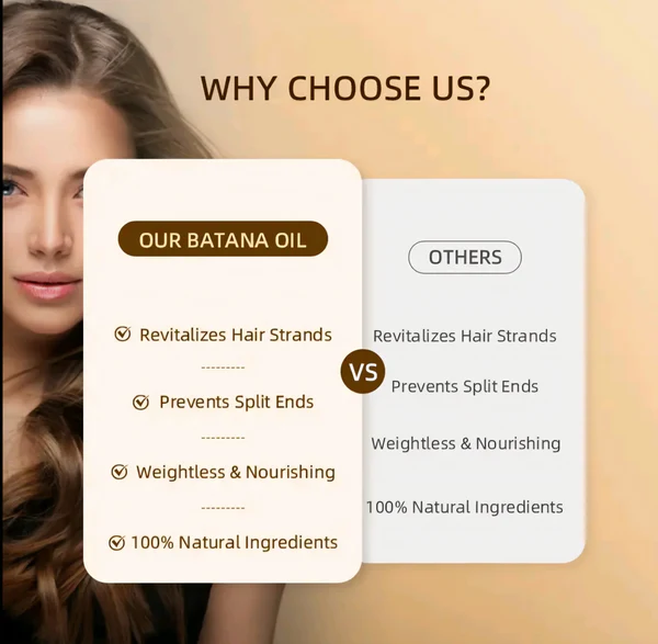 Vital Strands Batana Oil for Hair Growth – 100% Pure & Organic Batana Oil from Honduras – Cold Pressed Raw Scalp & Hair Treatment for Men & Women – 50ml