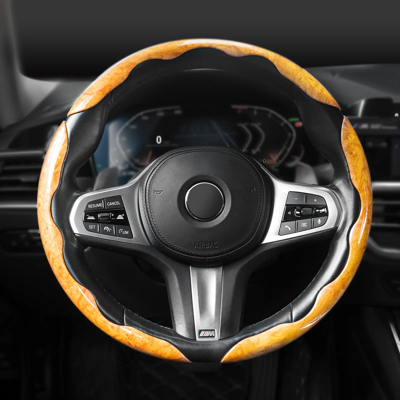 Car Steering Wheel Cover, Non slip Design Steering Wheel Protector, Universal Car Steering Wheel Cover for 15 Inch, Decor Gadgets, Car Accessories, Men Gifts, Car Essentials, Vehicle, for Racing anti slip sport all season use