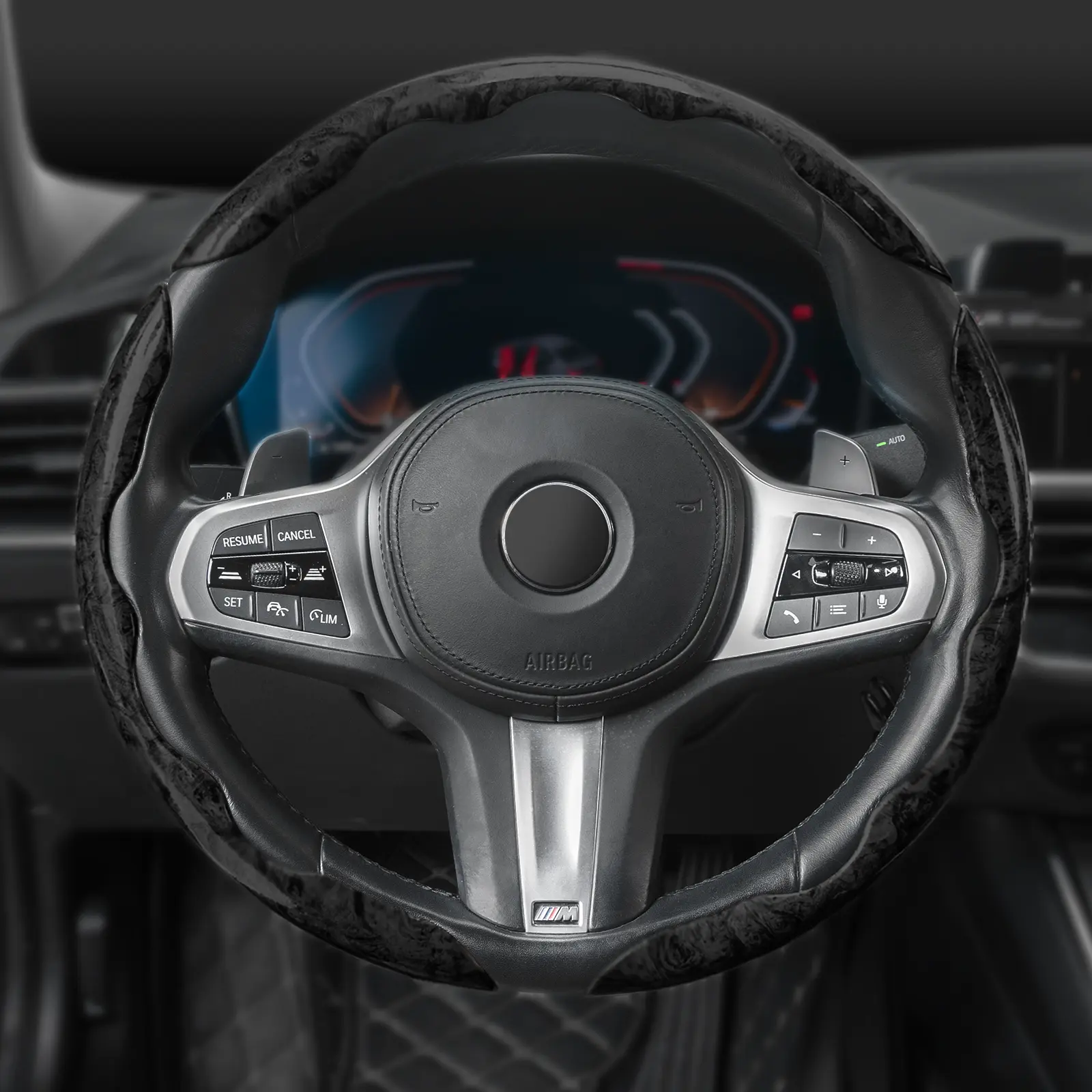 Car Steering Wheel Cover, Non slip Design Steering Wheel Protector, Universal Car Steering Wheel Cover for 15 Inch, Decor Gadgets, Car Accessories, Men Gifts, Car Essentials, Vehicle, for Racing anti slip sport all season use